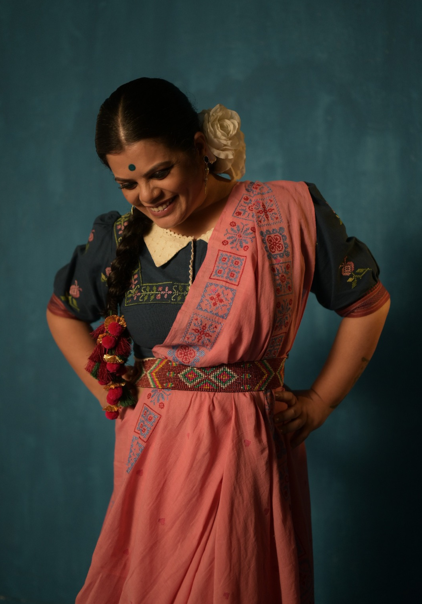 PEACH CHATURANGA SAREE