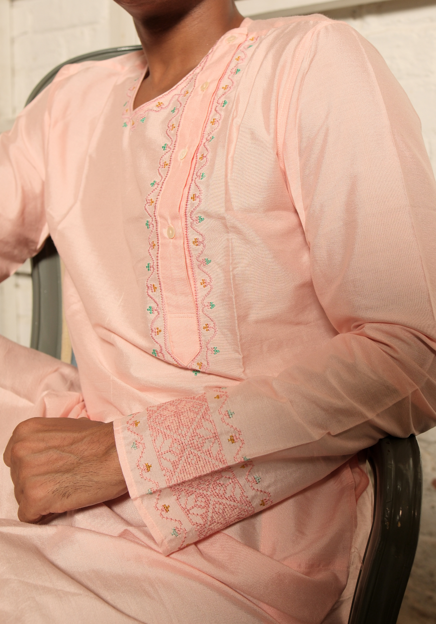 PEACH GOLAP CHATURANGA KURTA