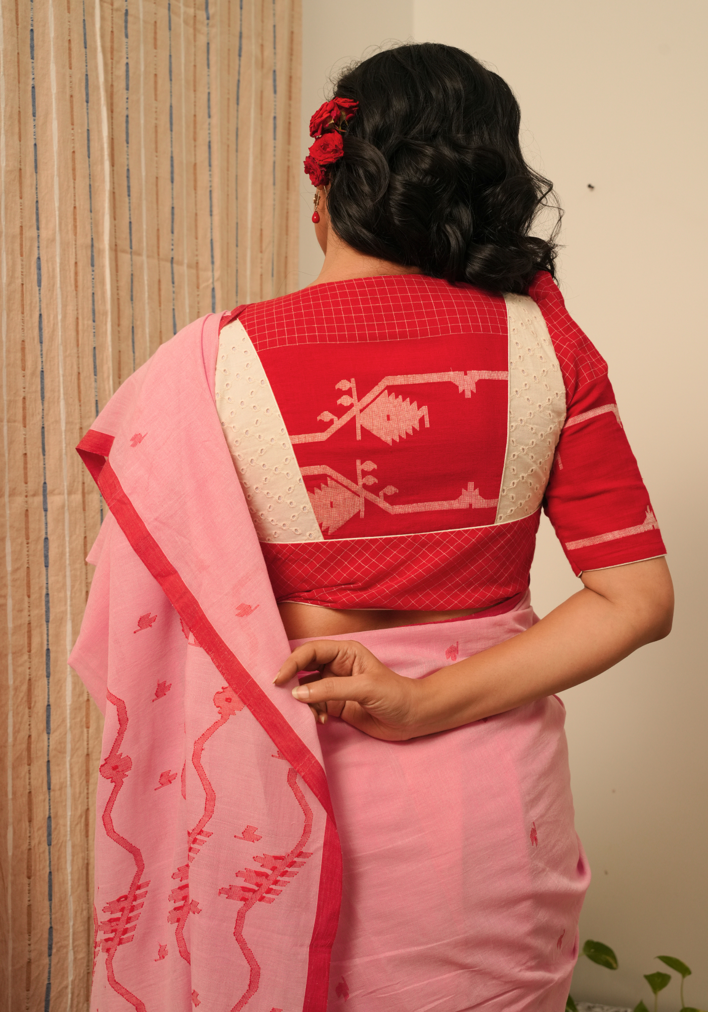 KUMKUM AALTA JAMDANI BLOUSE