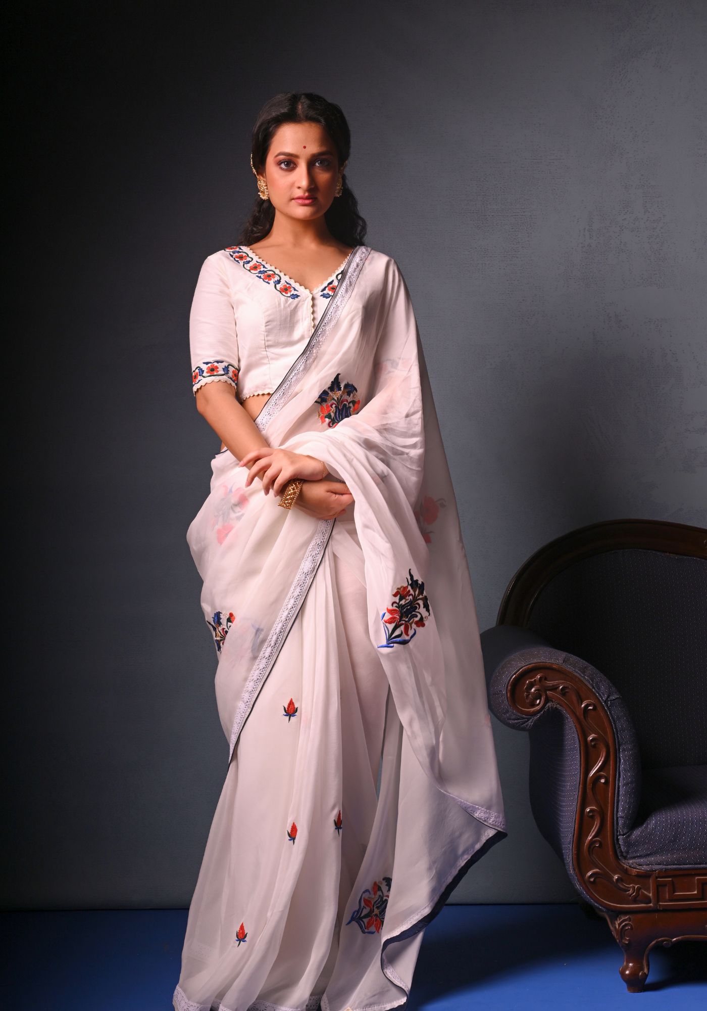JAIPUR TILE ORGANZA SAREE