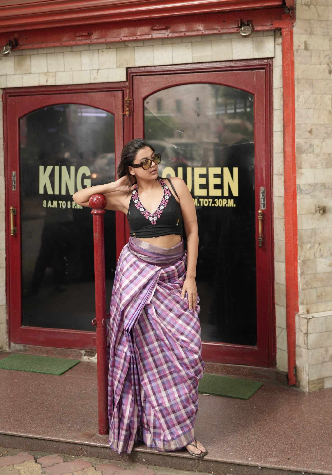 BLACK SONALI JAMDANI HALTER BLOUSE