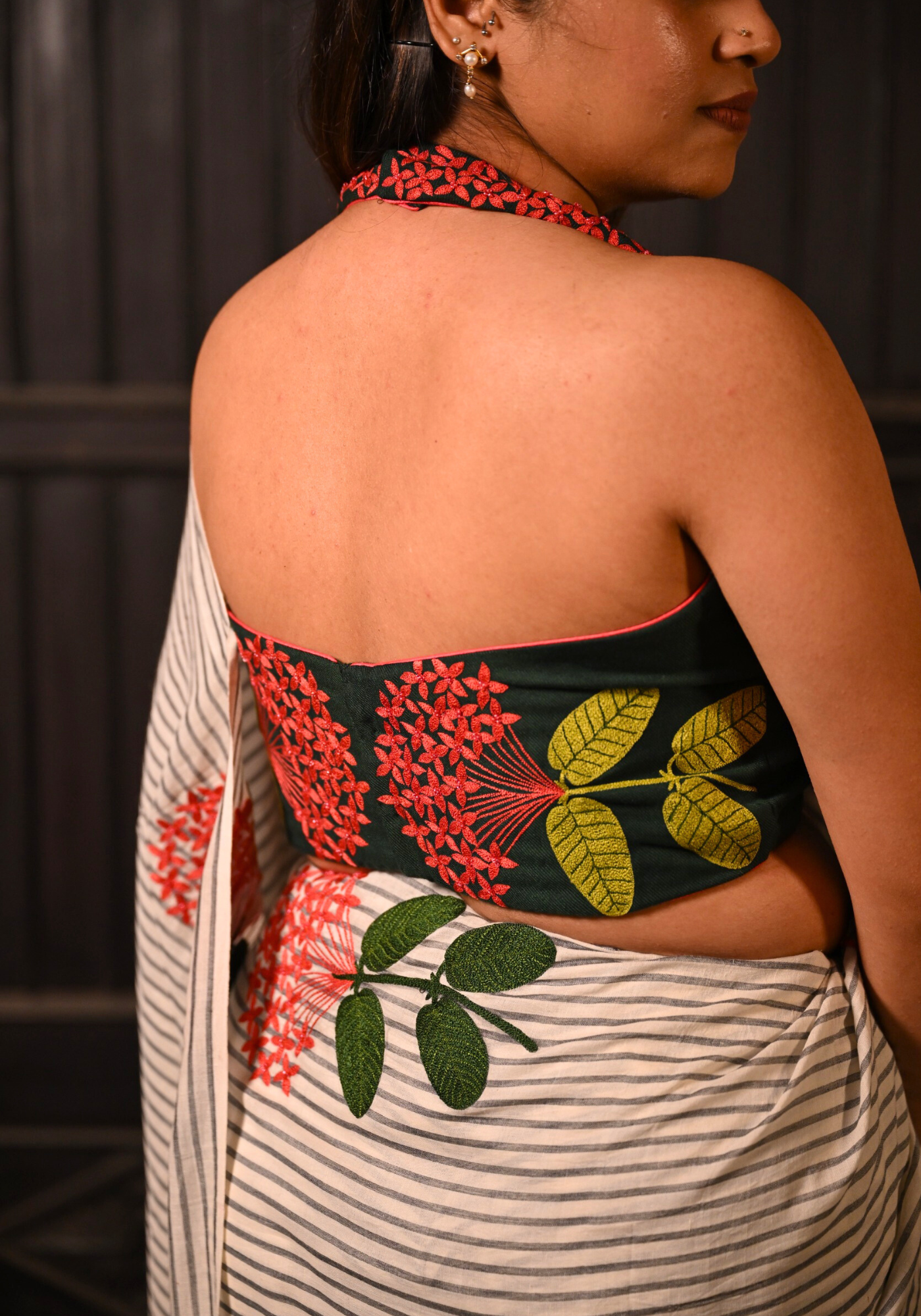 PINE GREEN RONGON HALTER BLOUSE