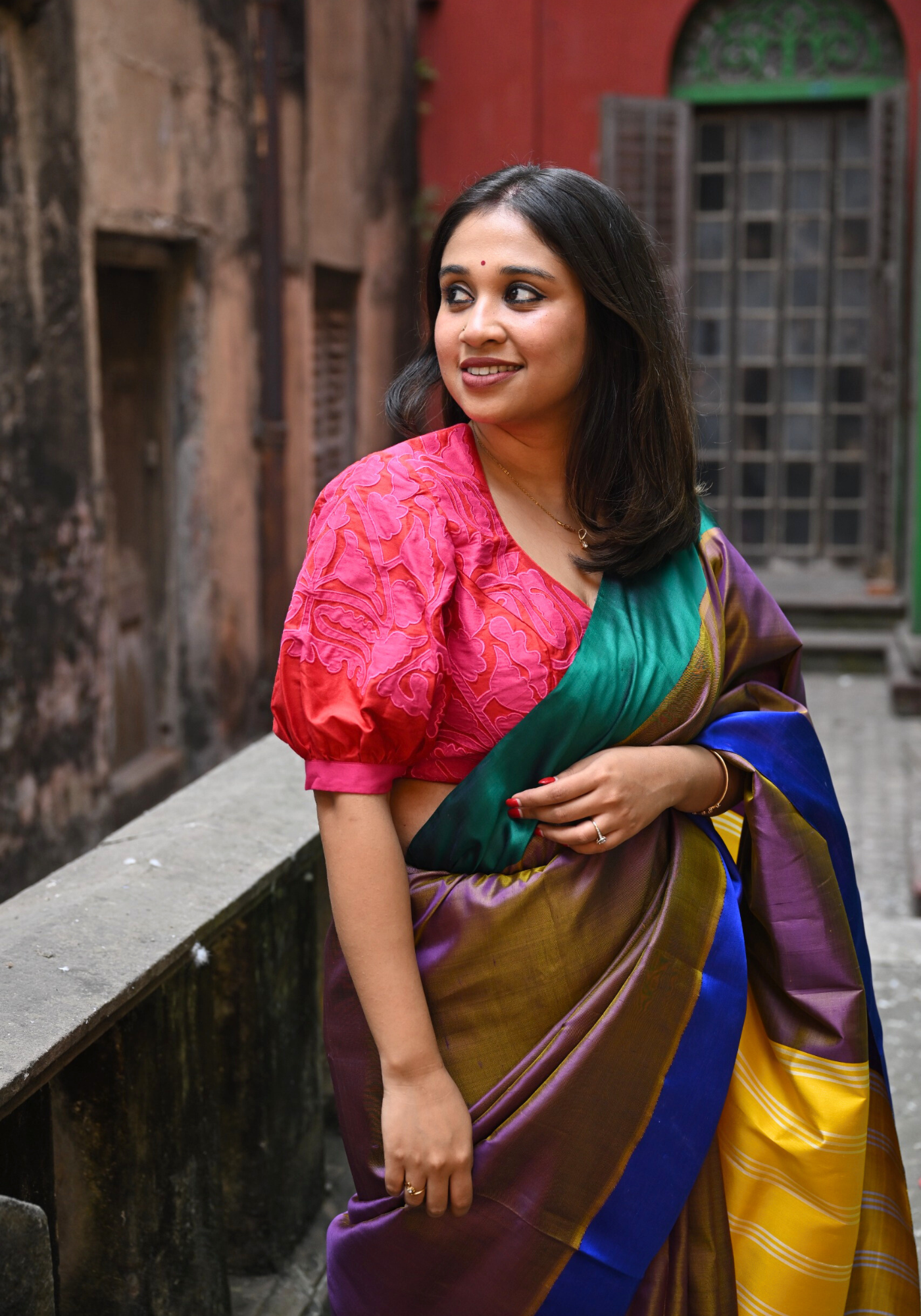 POMEGRANATE PATCH WORK BLOUSE