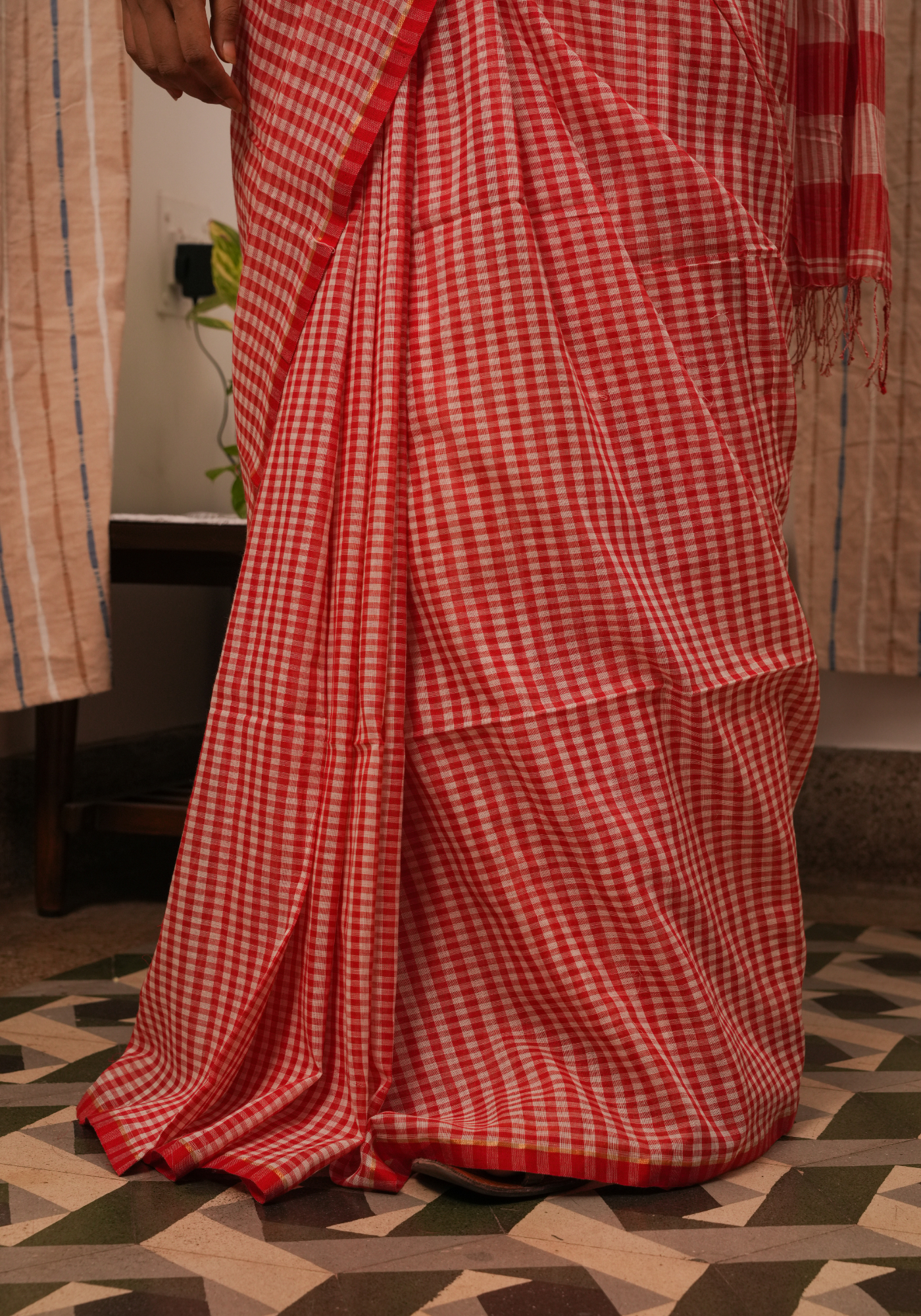 PUSHPANJALI CHECK SAREE