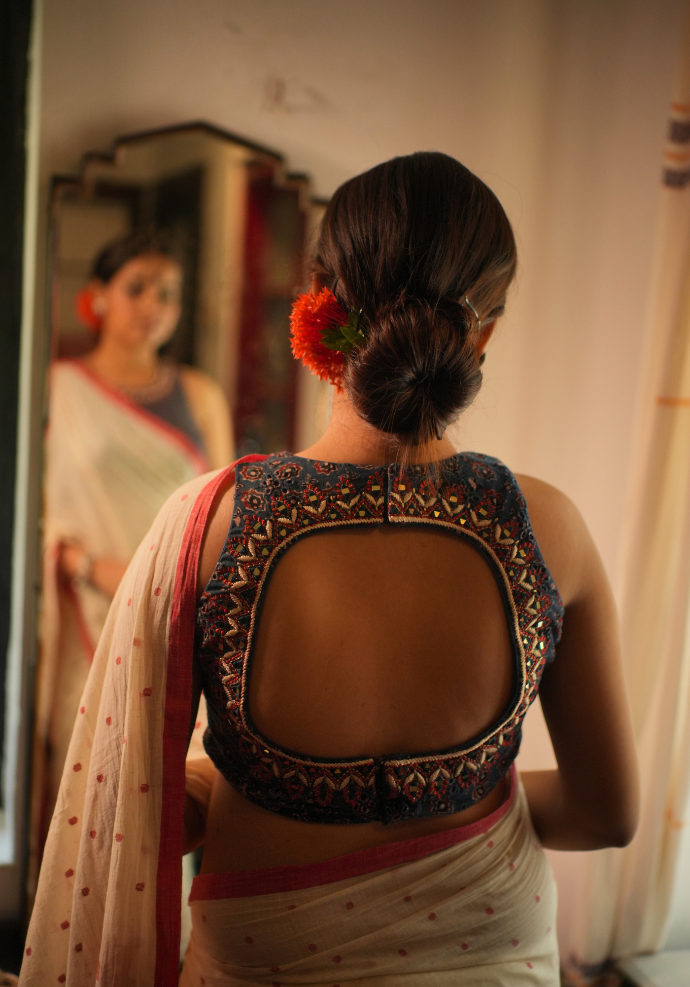 NEEL AJRAKH MIRROR BLOUSE