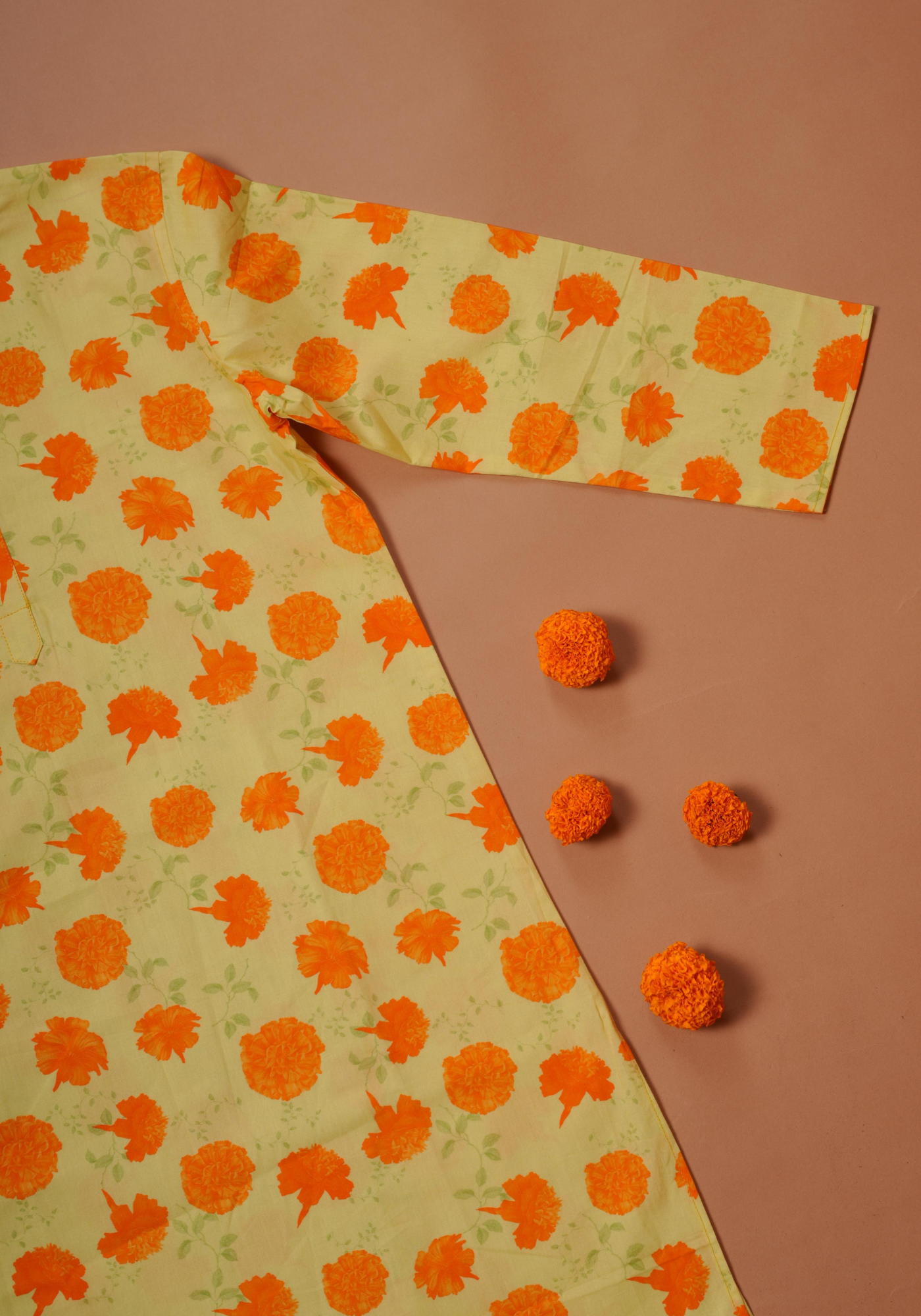 MARIGOLD PRINTED YELLOW KURTA