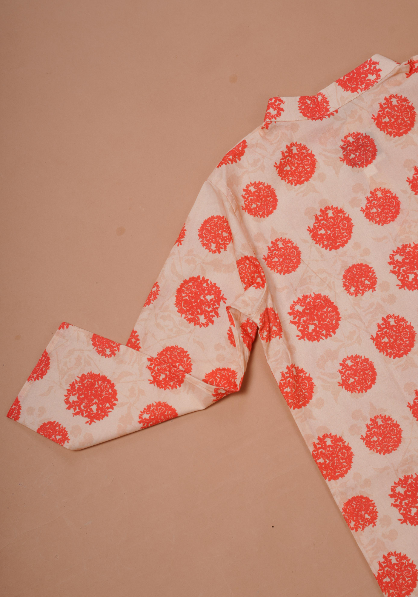 RONGON PRINTED ORANGE KURTA