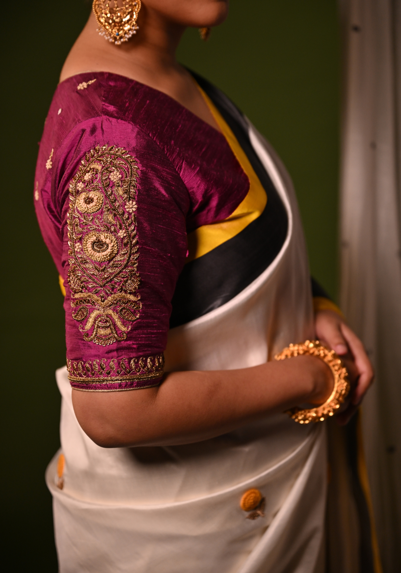 MARIGOLD EMBROIDERED GOROD SAREE