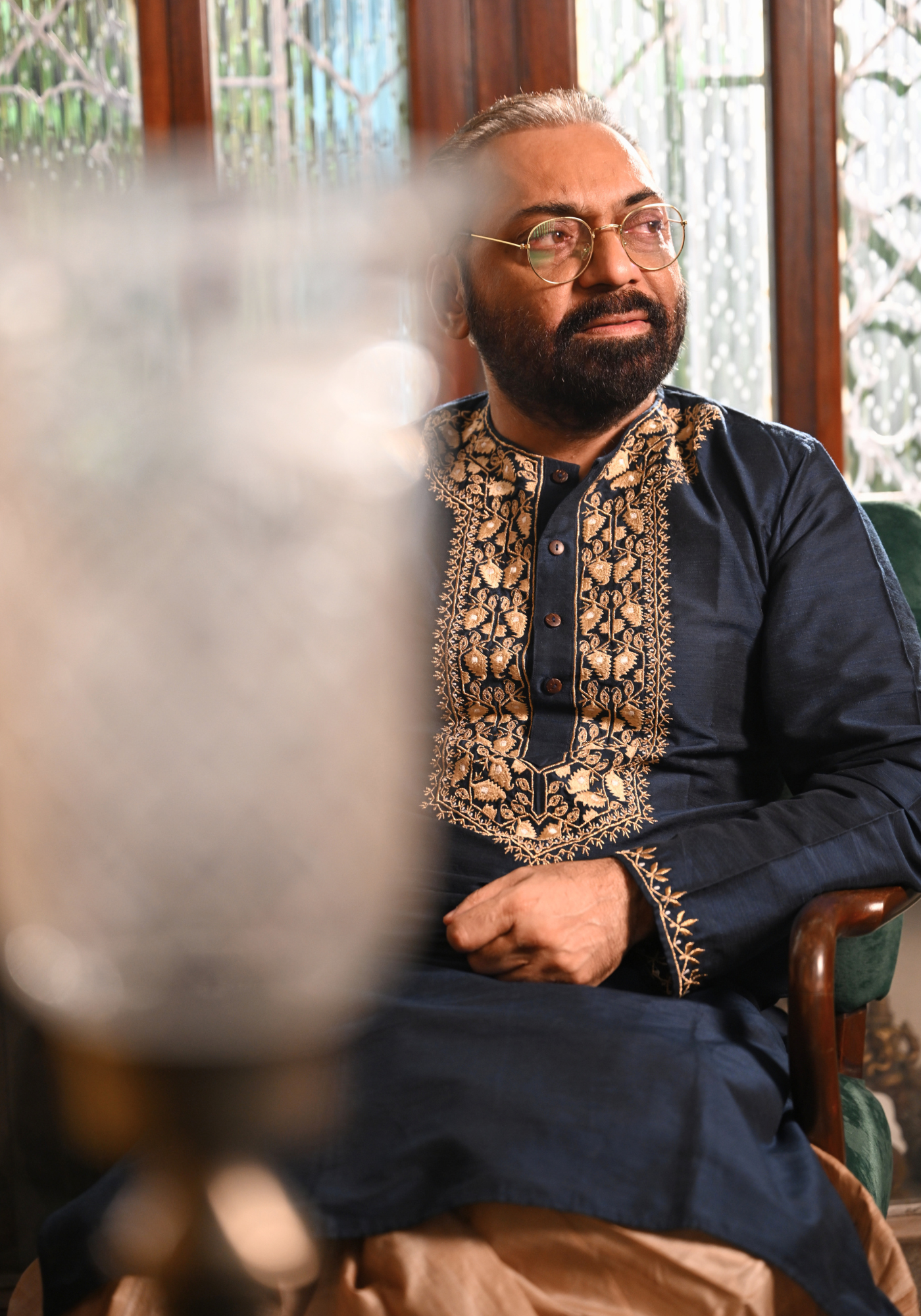 INK BLUE JAMAI BABU KURTA