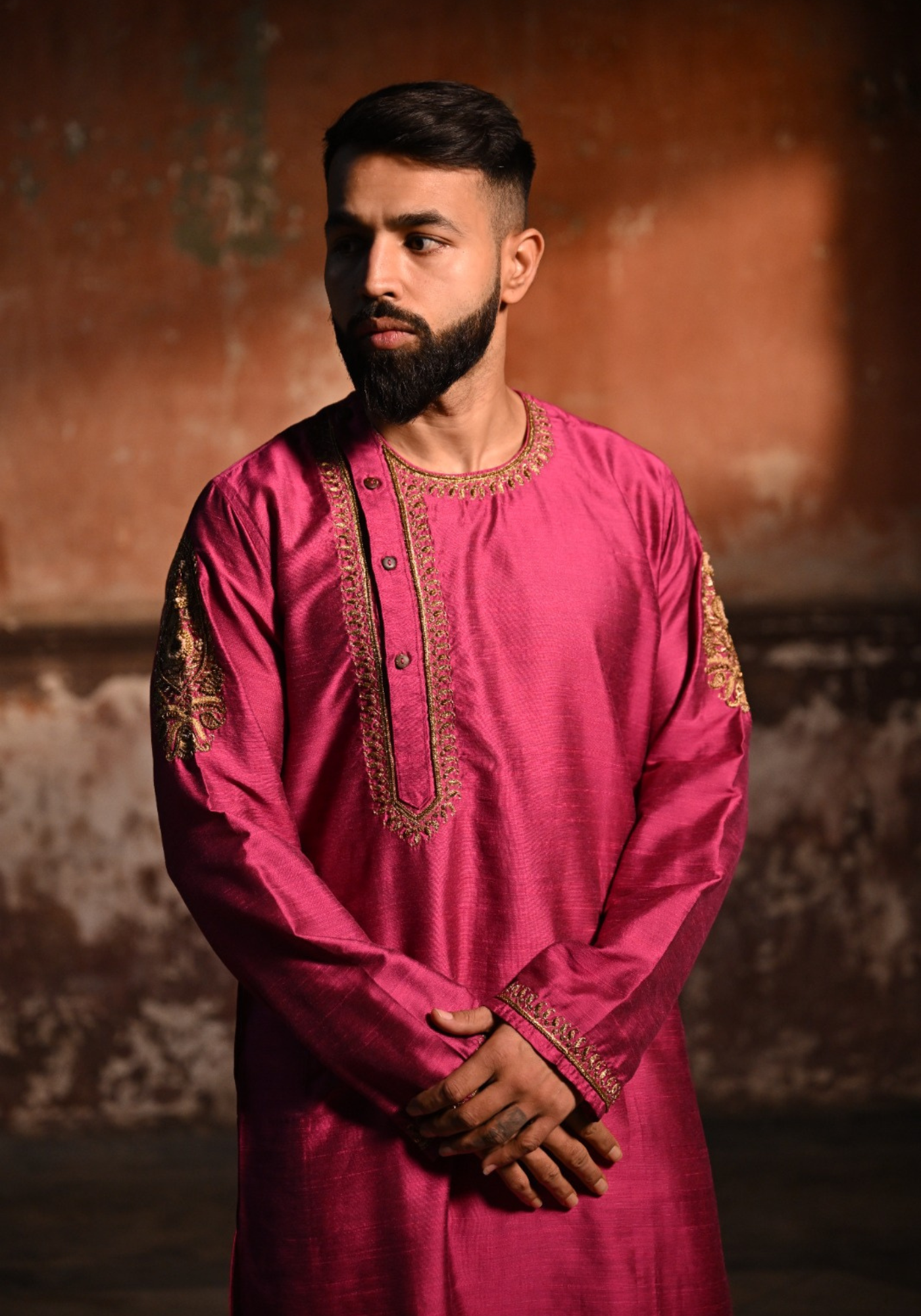 BASHOR GOLAP MAGENTA KURTA