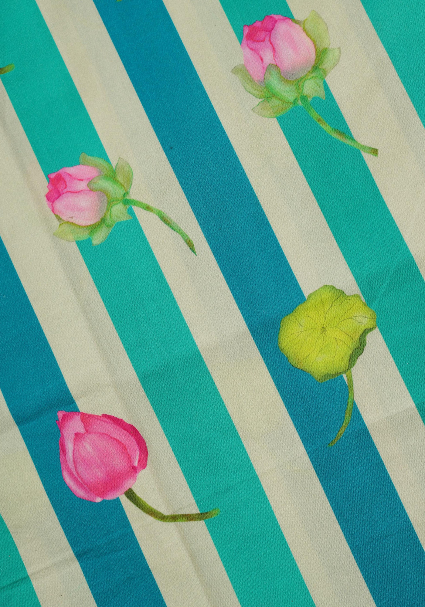 LOTUS PRINTED BLUE-GREEN KURTA
