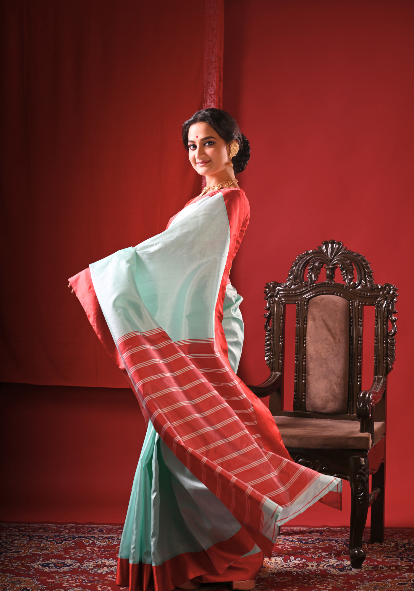 NEELA AASMAN GOROD SILK SAREE