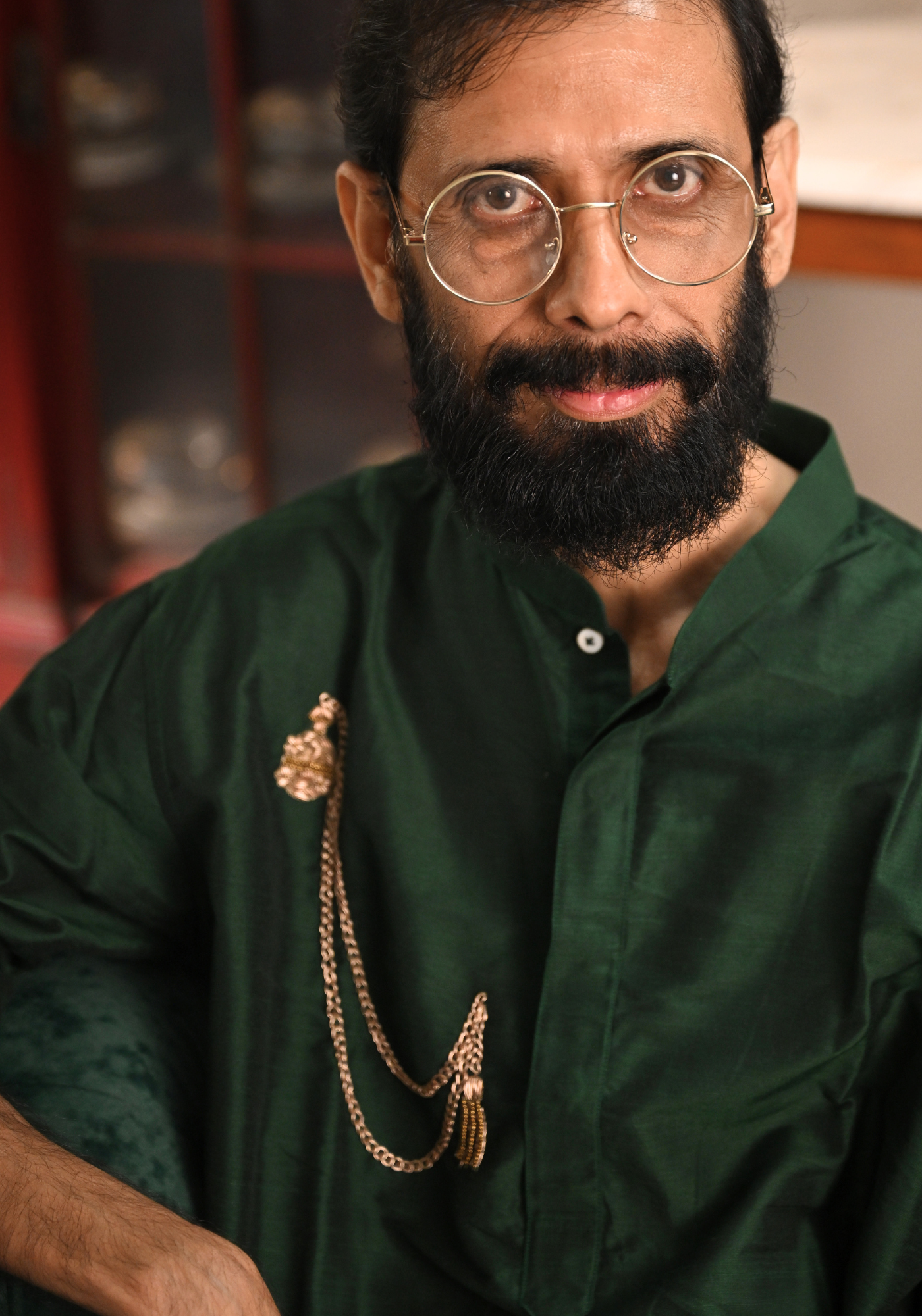 POCKET GHORI EMERALD GREEN KURTA
