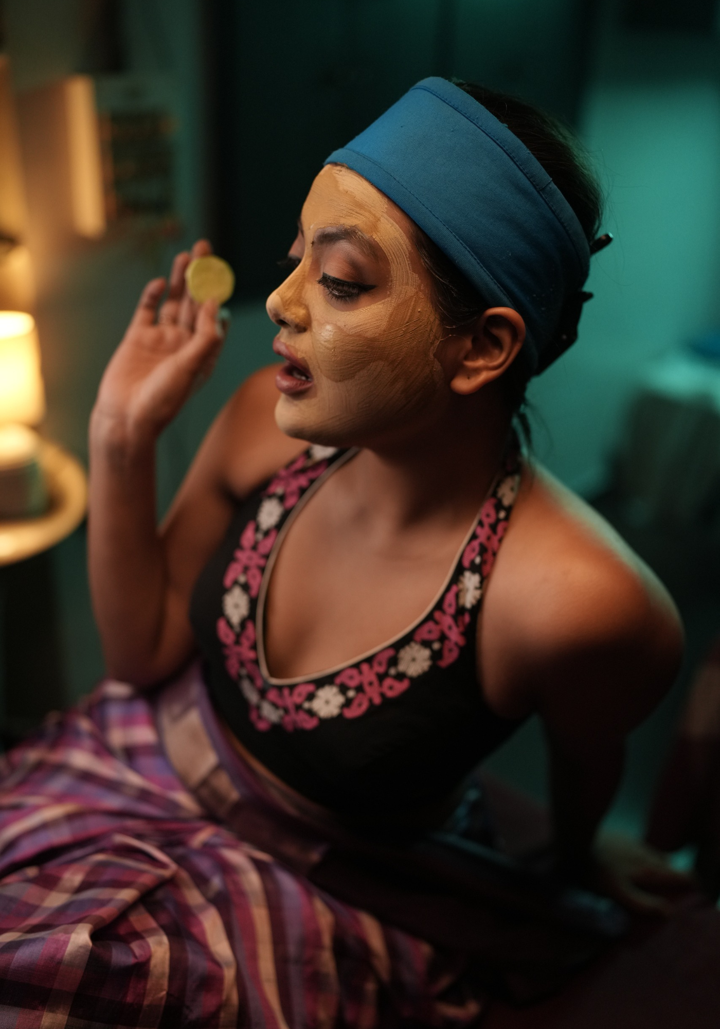 BLACK SONALI JAMDANI HALTER BLOUSE