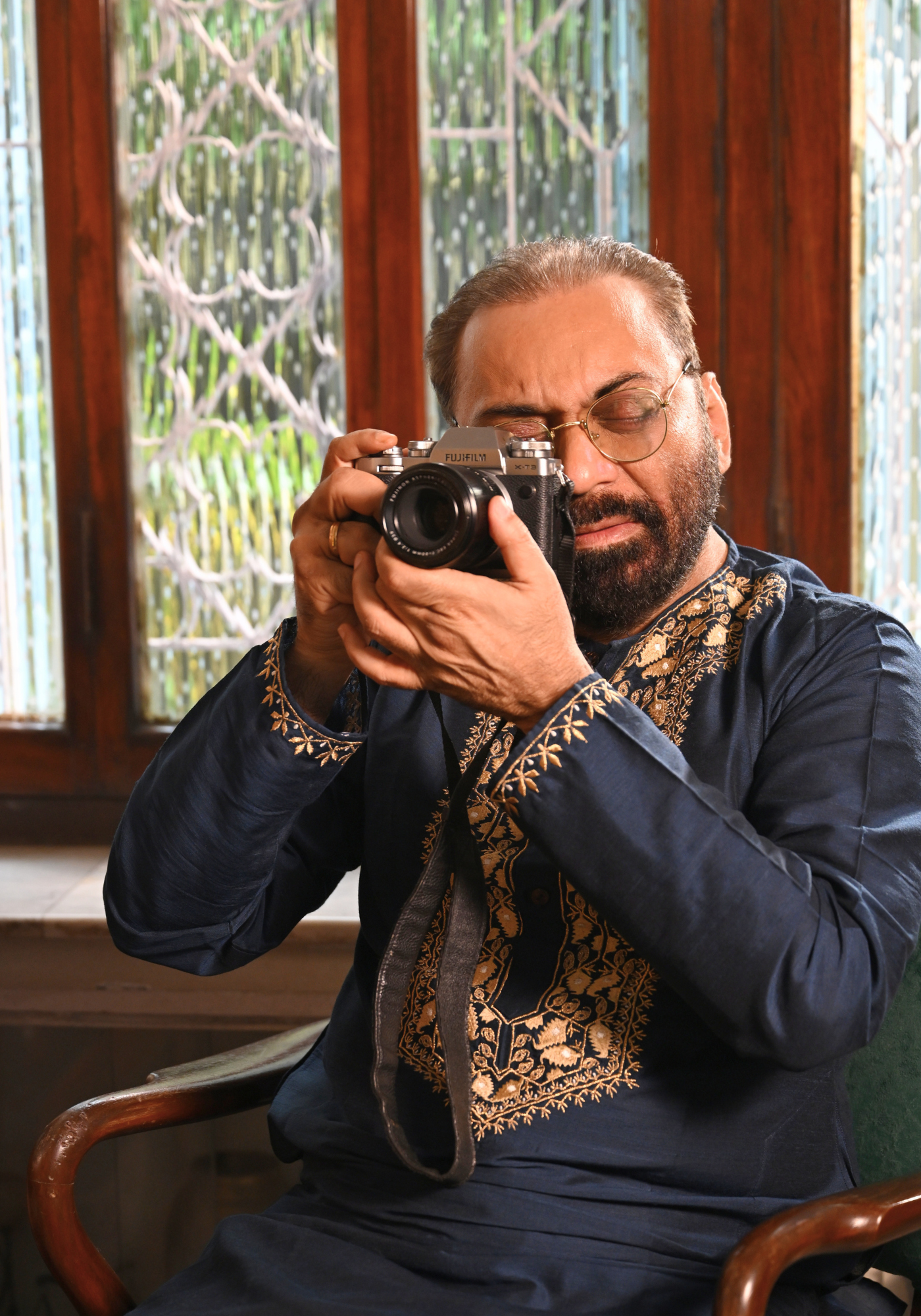 INK BLUE JAMAI BABU KURTA