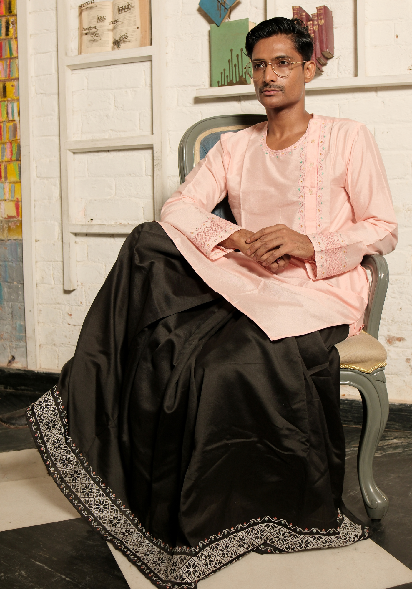 PEACH GOLAP CHATURANGA KURTA