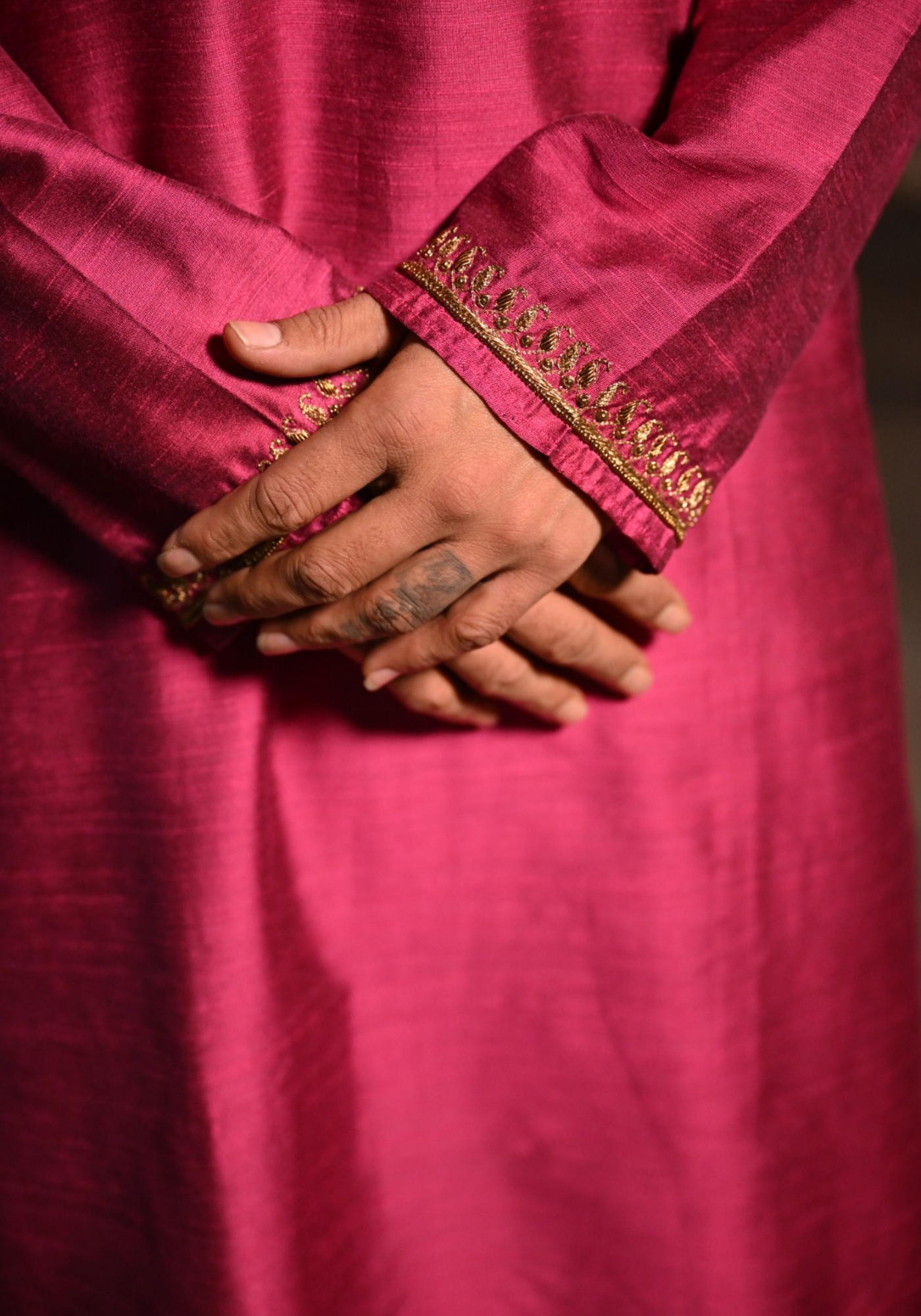 BASHOR GOLAP MAGENTA KURTA
