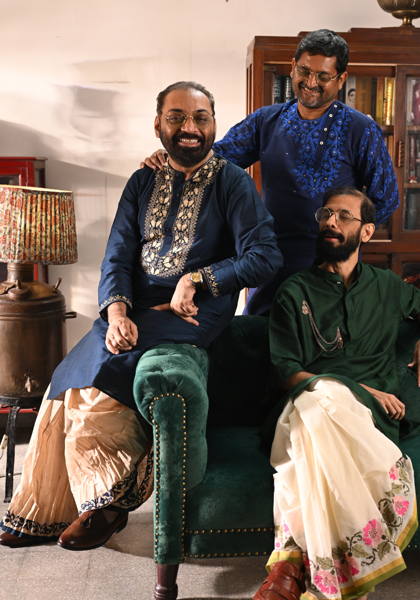 INK BLUE JAMAI BABU KURTA