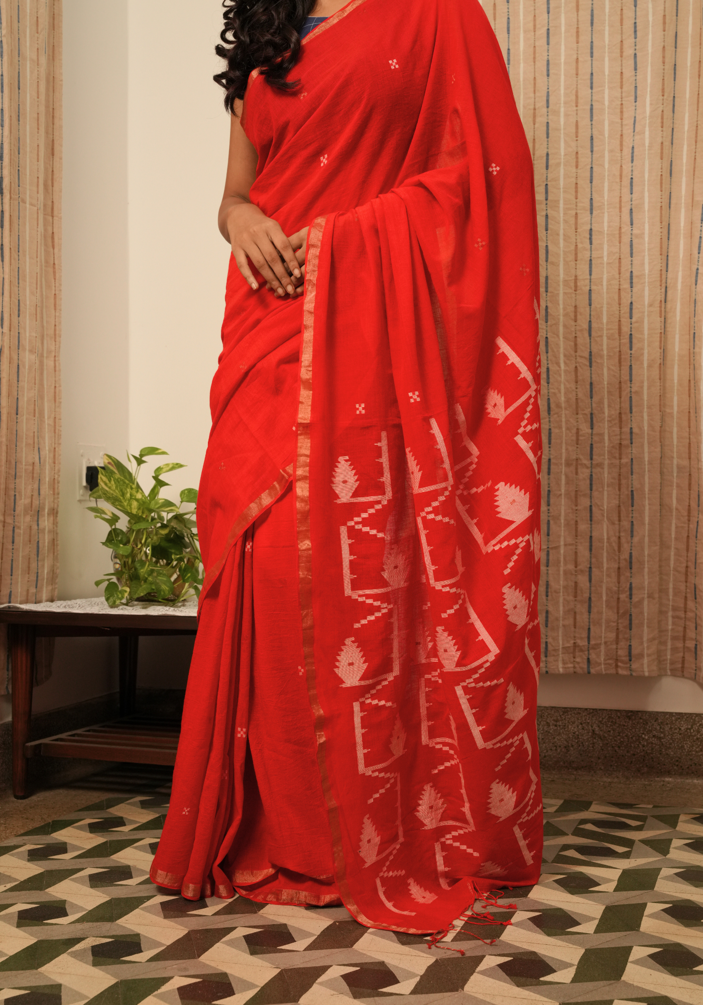 TUKTUKEY LAAL PUJOR JAMDANI SAREE