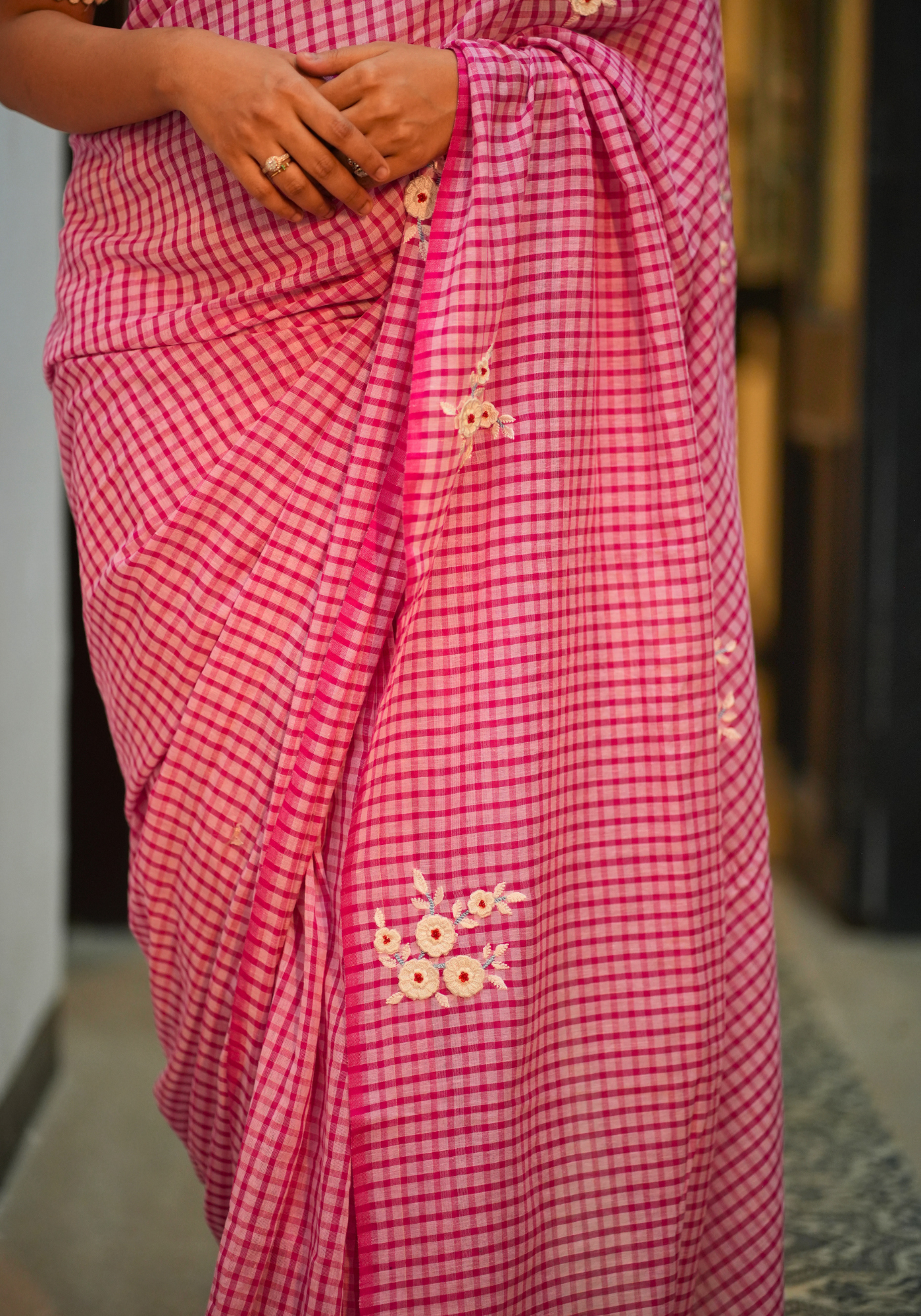 SAKURA GINGHAM SAREE