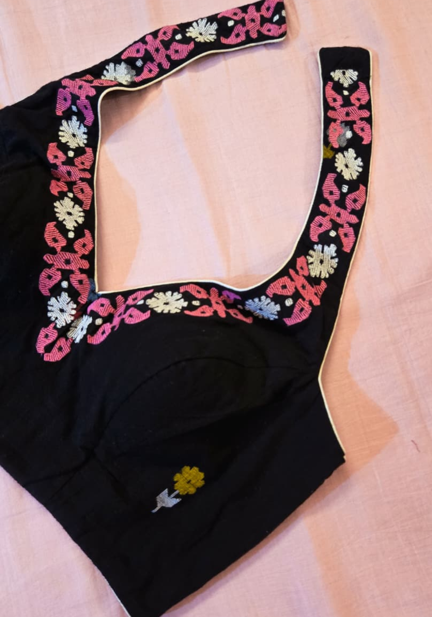 BLACK SONALI JAMDANI HALTER BLOUSE