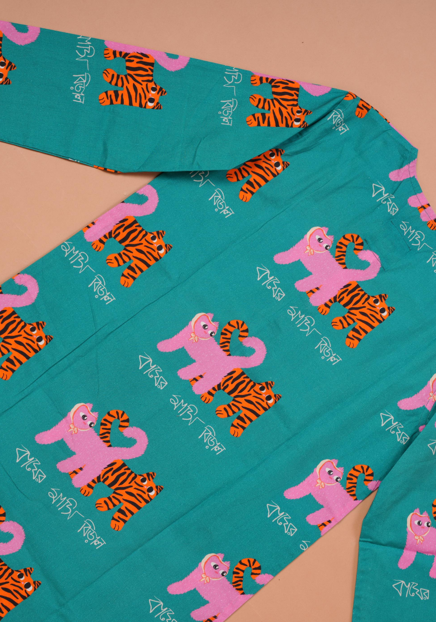 BAGHER MASHI TEAL KURTA