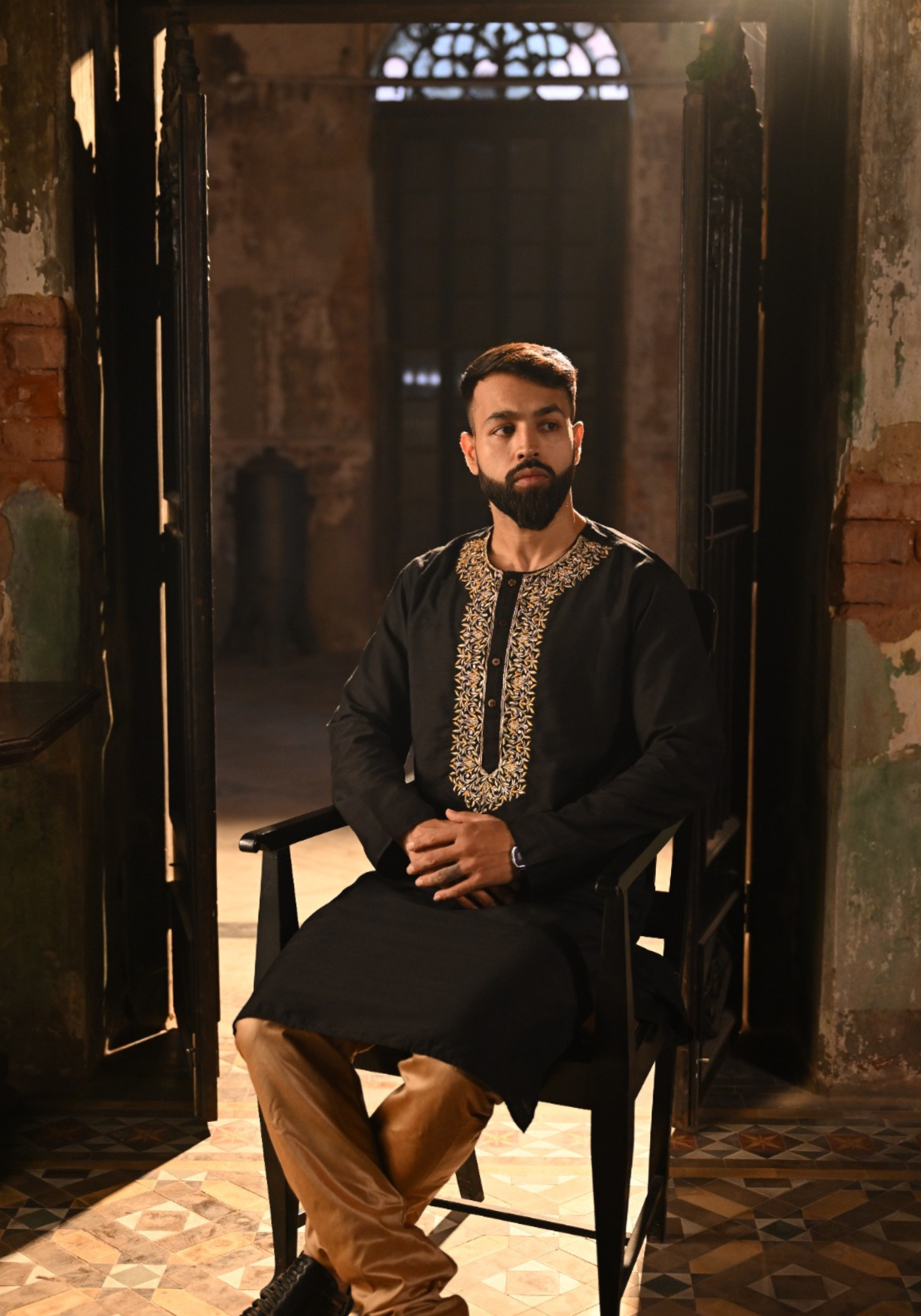 SHAPTAPADI BLACK KURTA