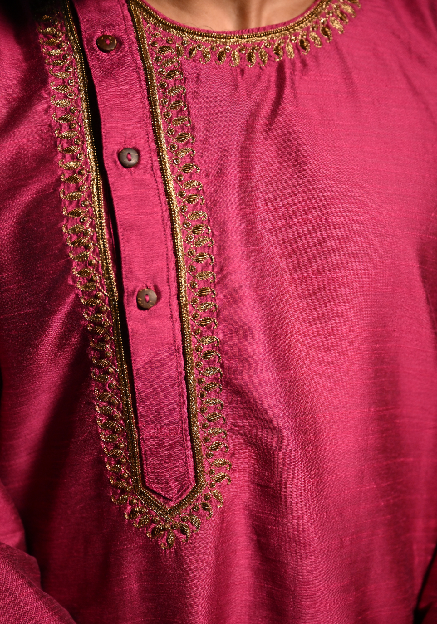 BASHOR GOLAP MAGENTA KURTA