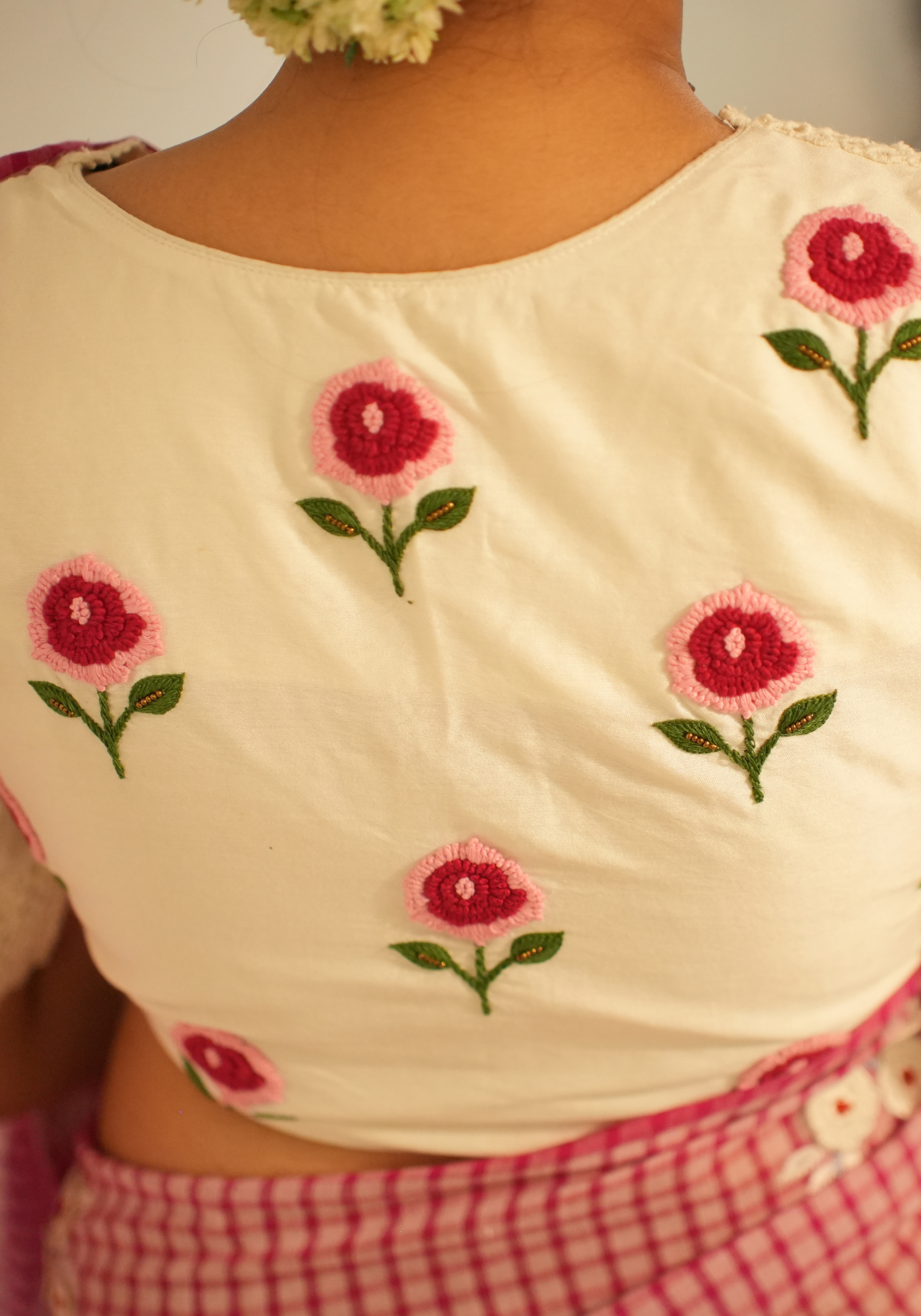 WHITE GULABARI BLOUSE