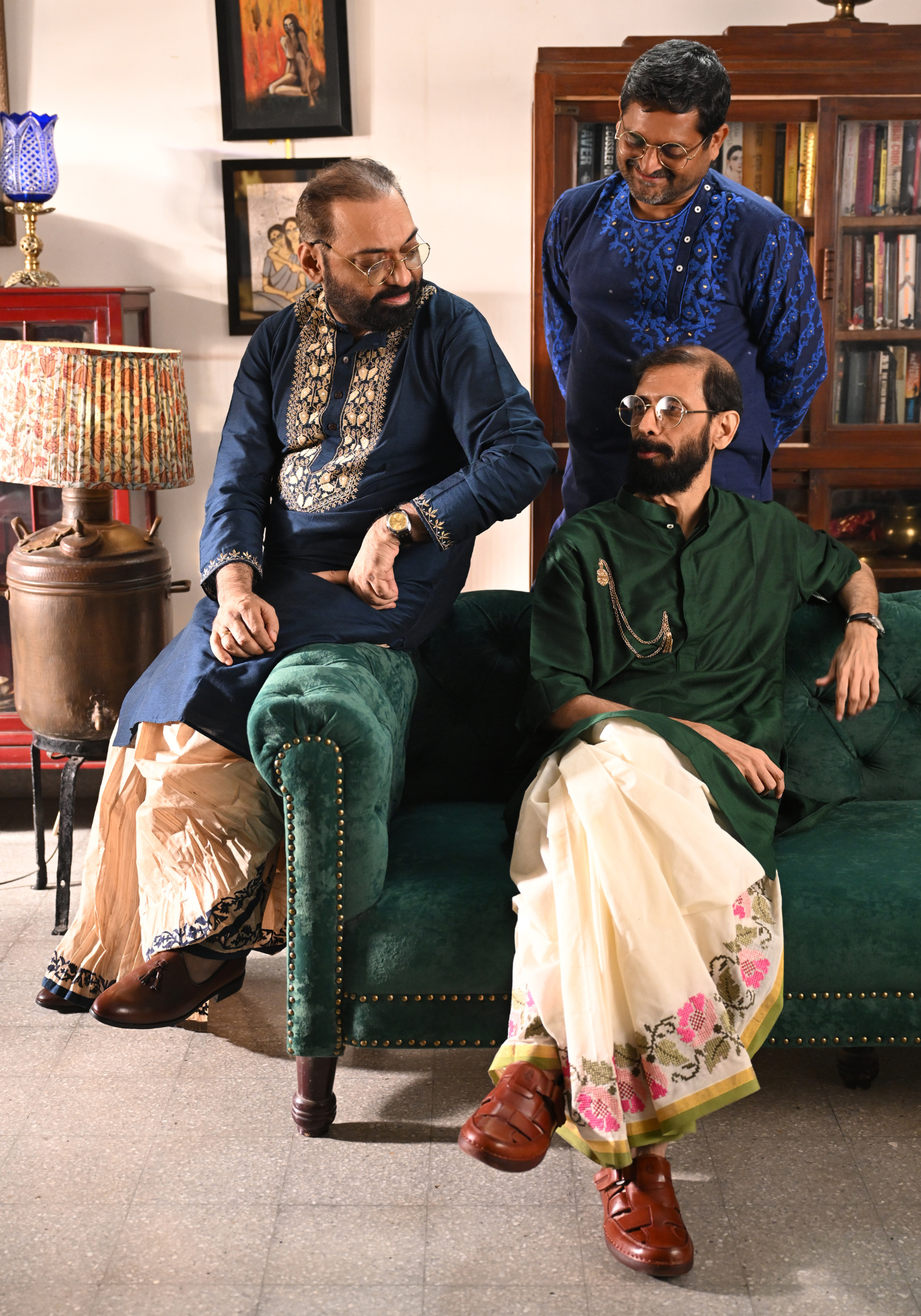 INK BLUE JAMAI BABU KURTA