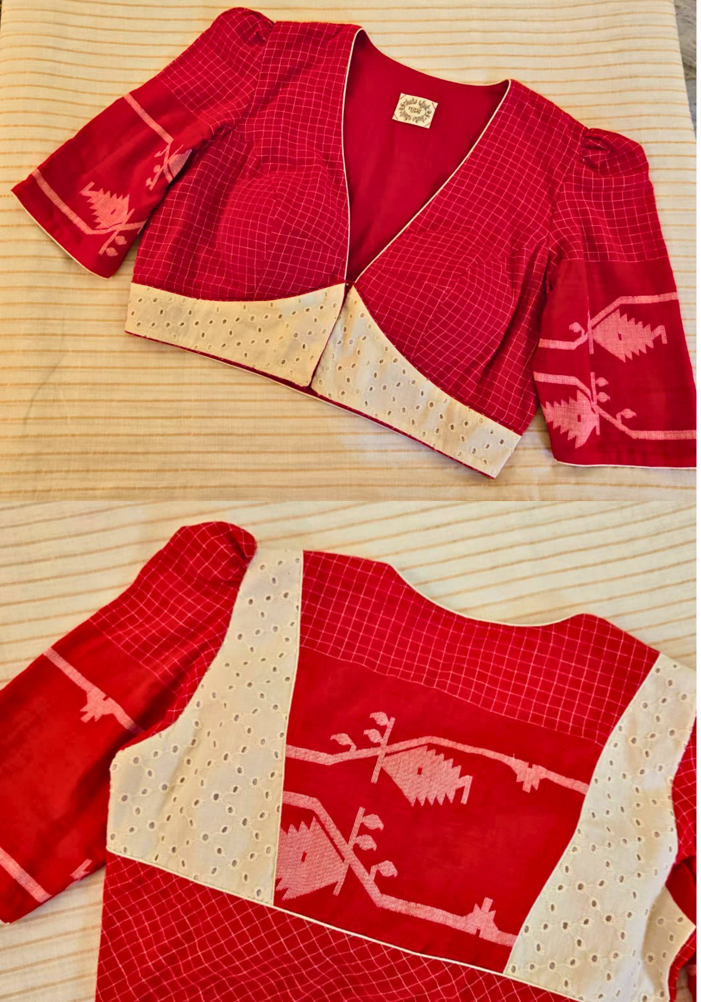KUMKUM AALTA JAMDANI BLOUSE