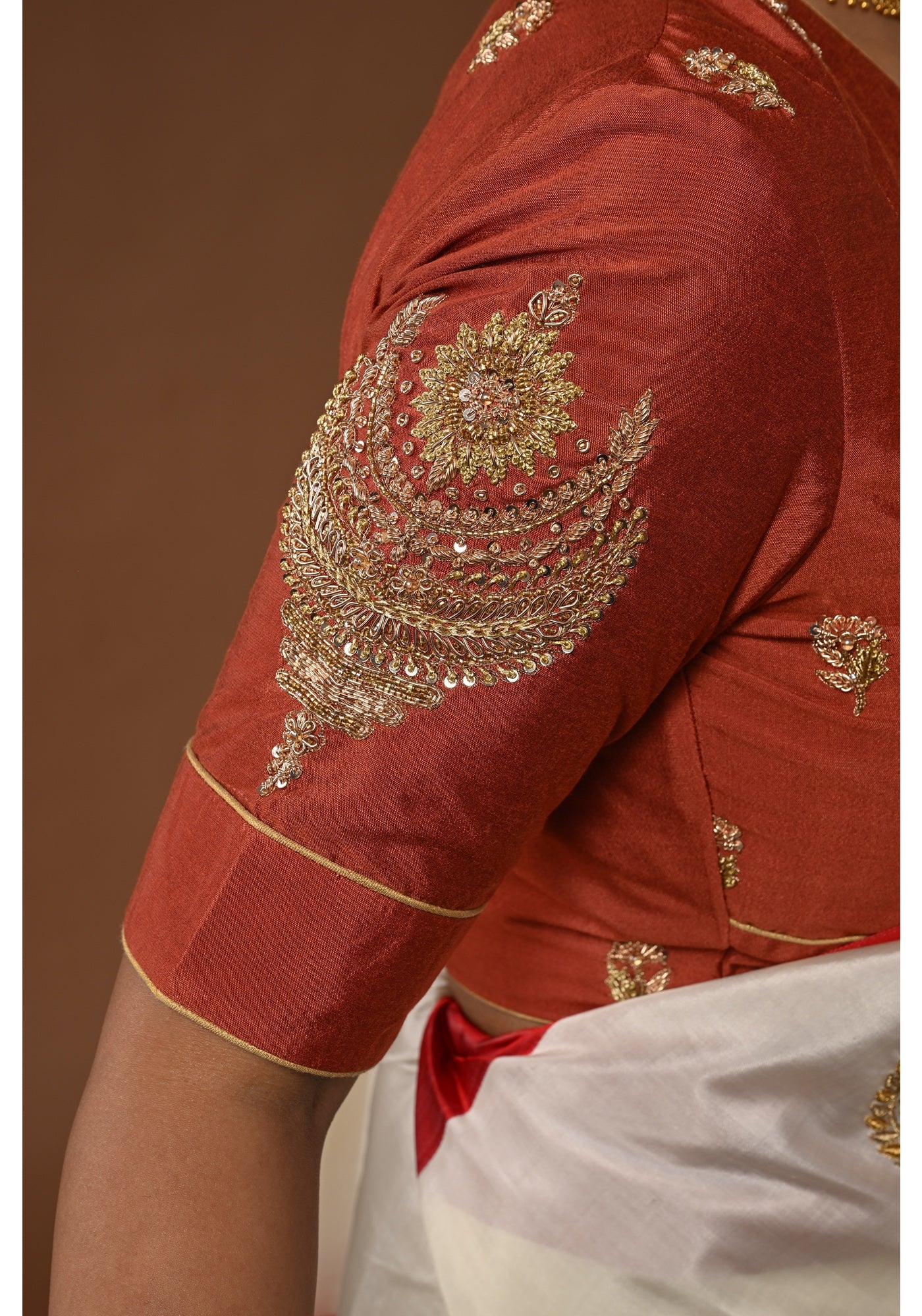 CHANDRAKALA BROWN BLOUSE