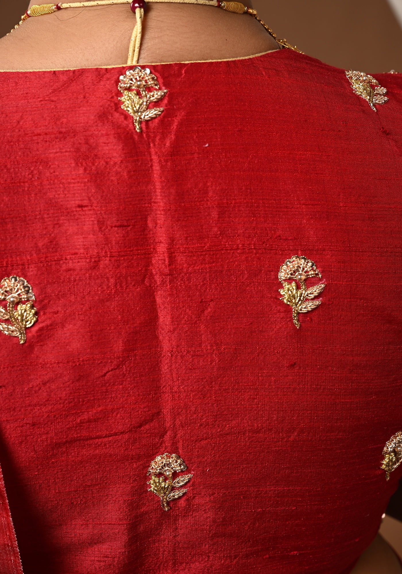 CHANDRAKALA DARK RED BLOUSE