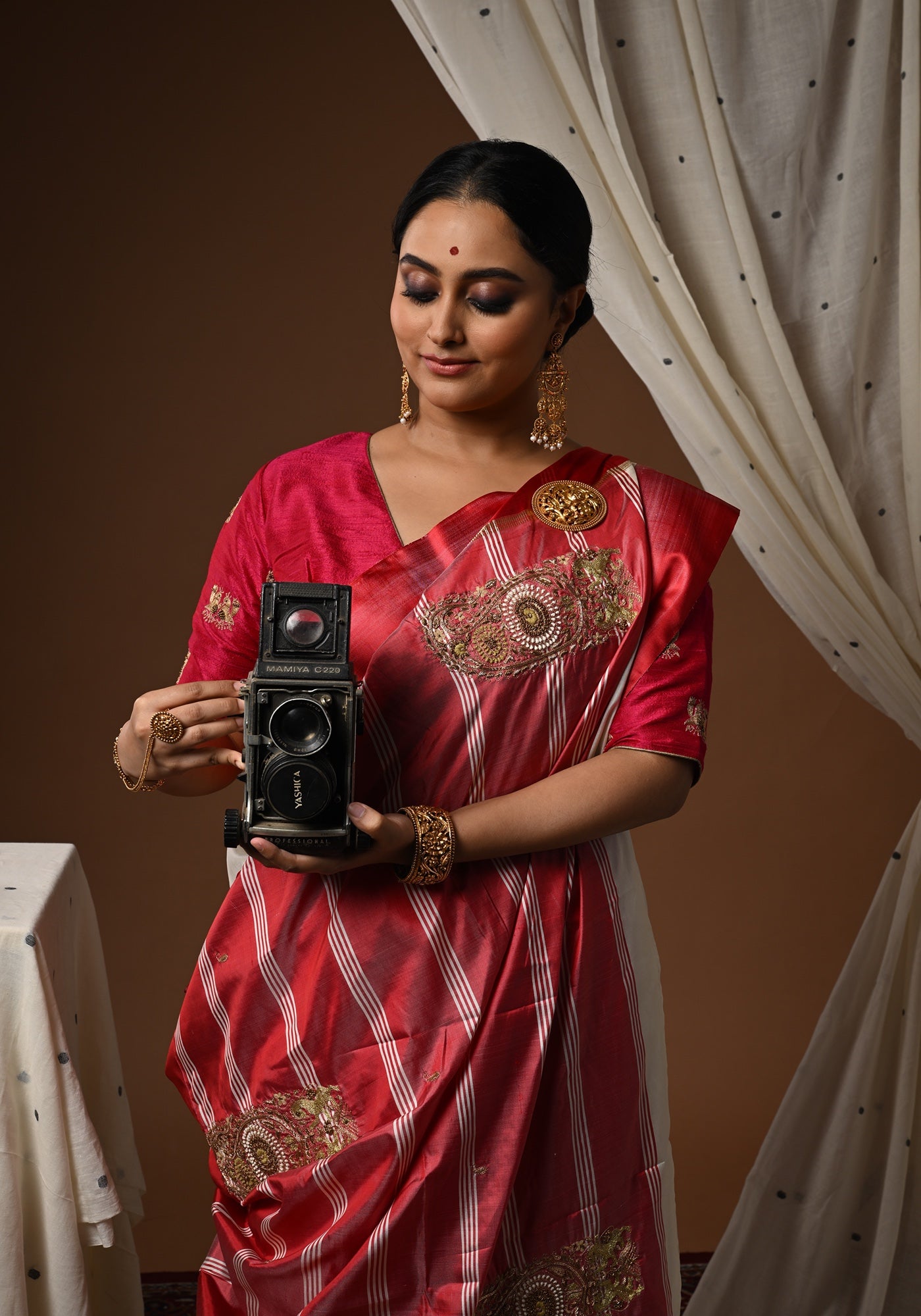 LION PAISLEY LAAL PAAR GOROD SAREE