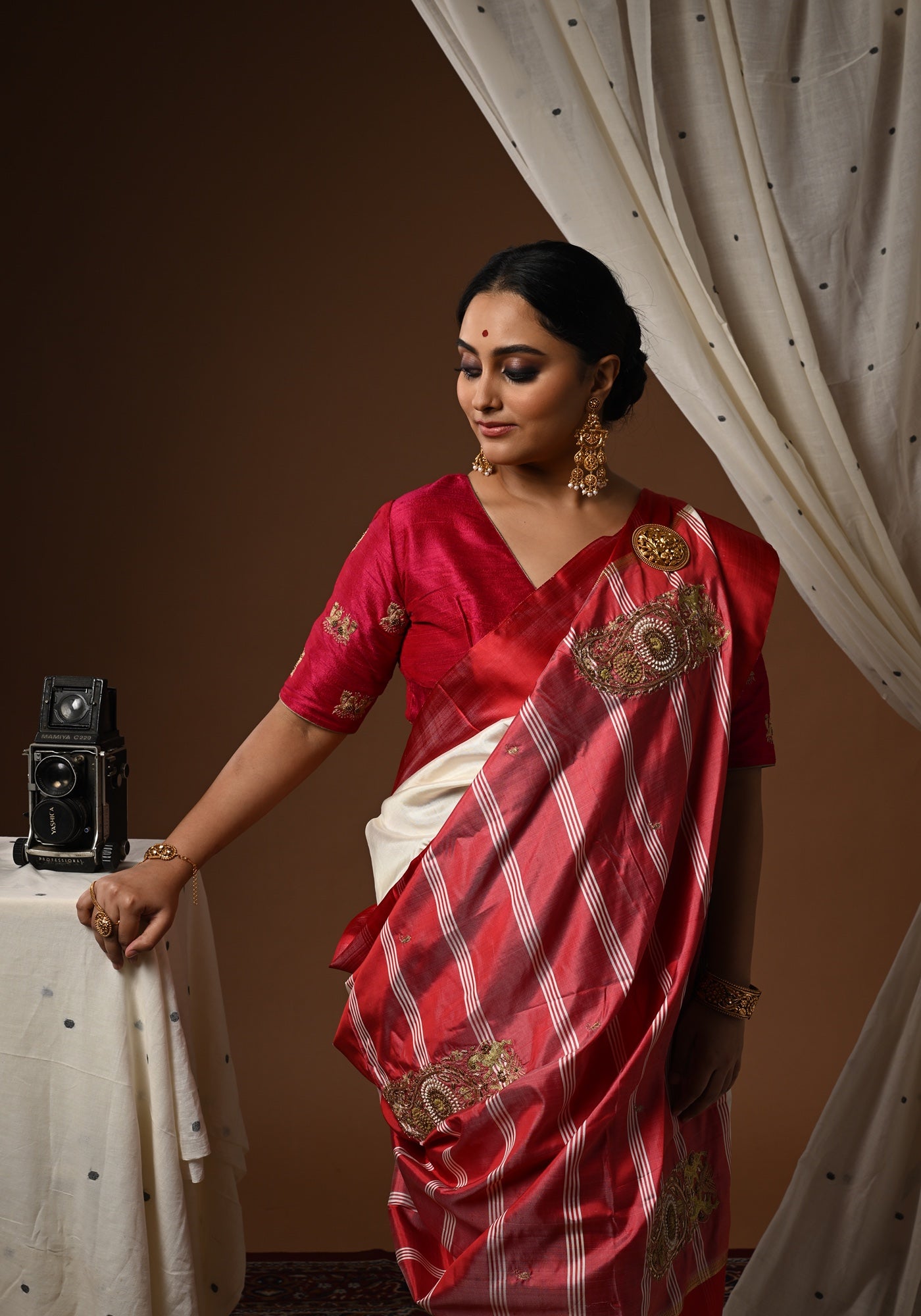 LION PAISLEY LAAL PAAR GOROD SAREE