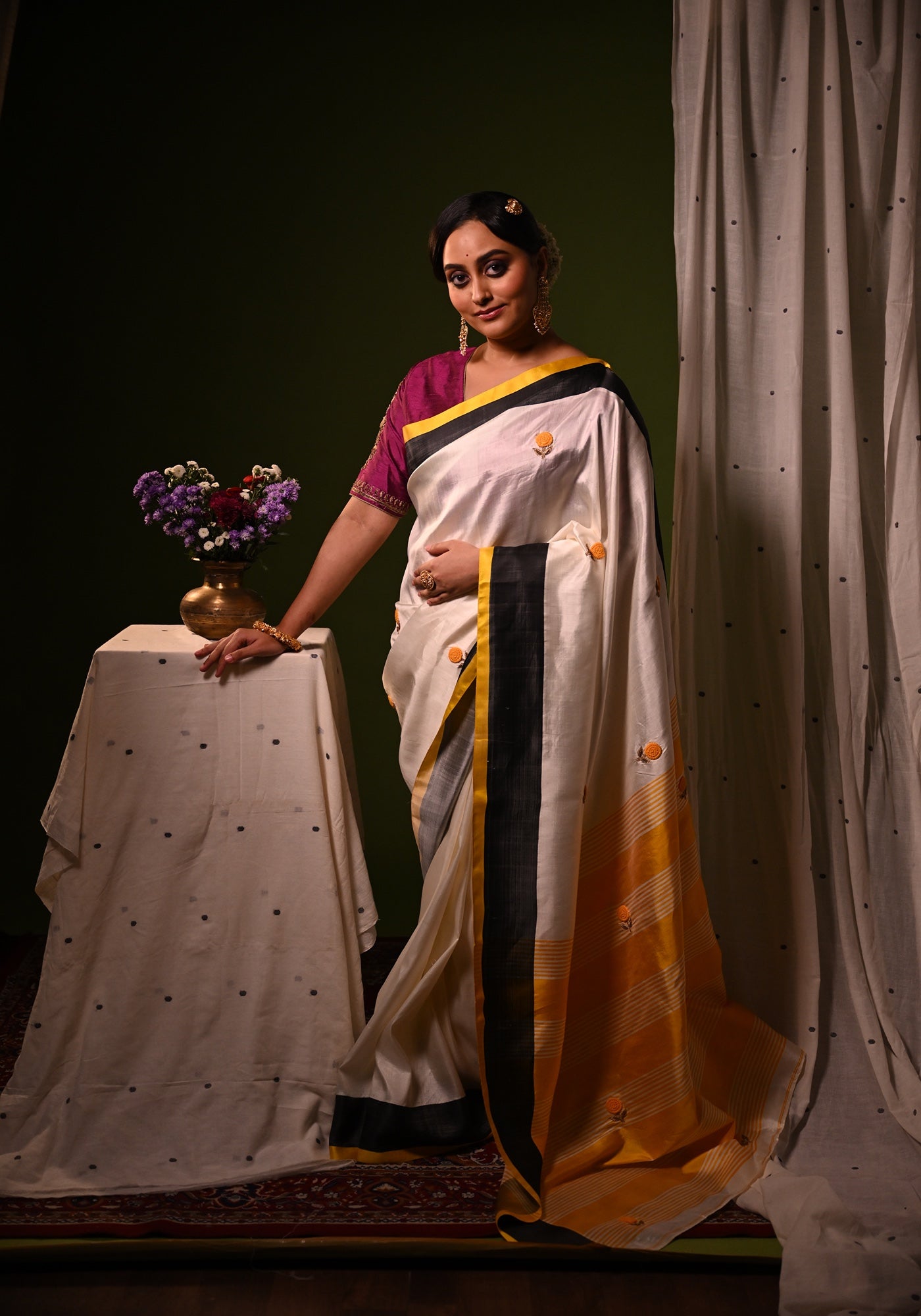 PURPLE BALUCHARI KOLKA BLOUSE