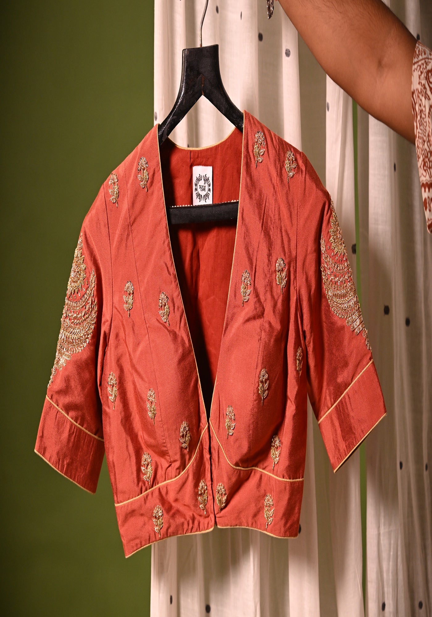 CHANDRAKALA BROWN BLOUSE