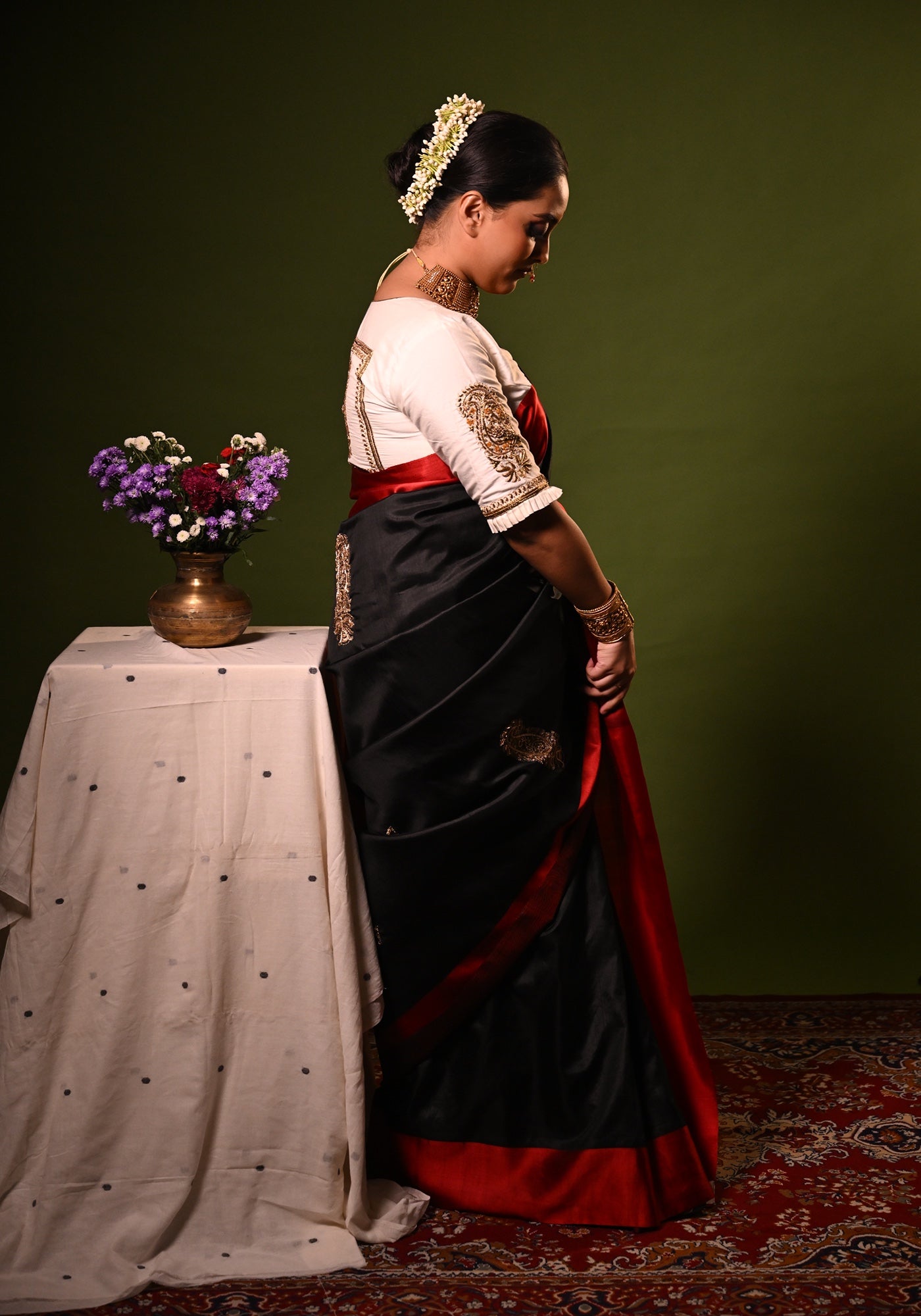 BLACK KOLKA SHANAI GOROD SAREE