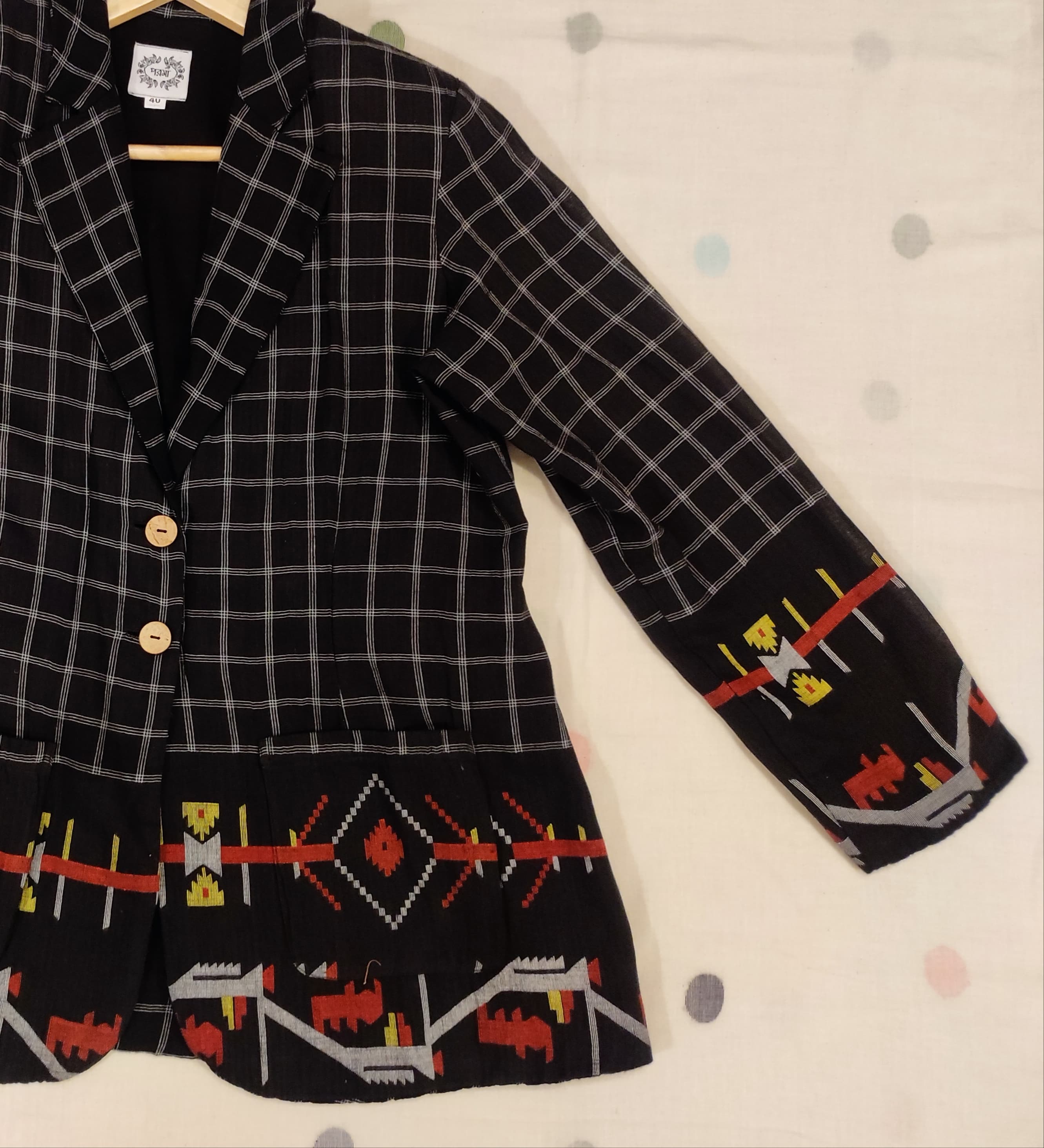 BLACK JAMDANI JACKET
