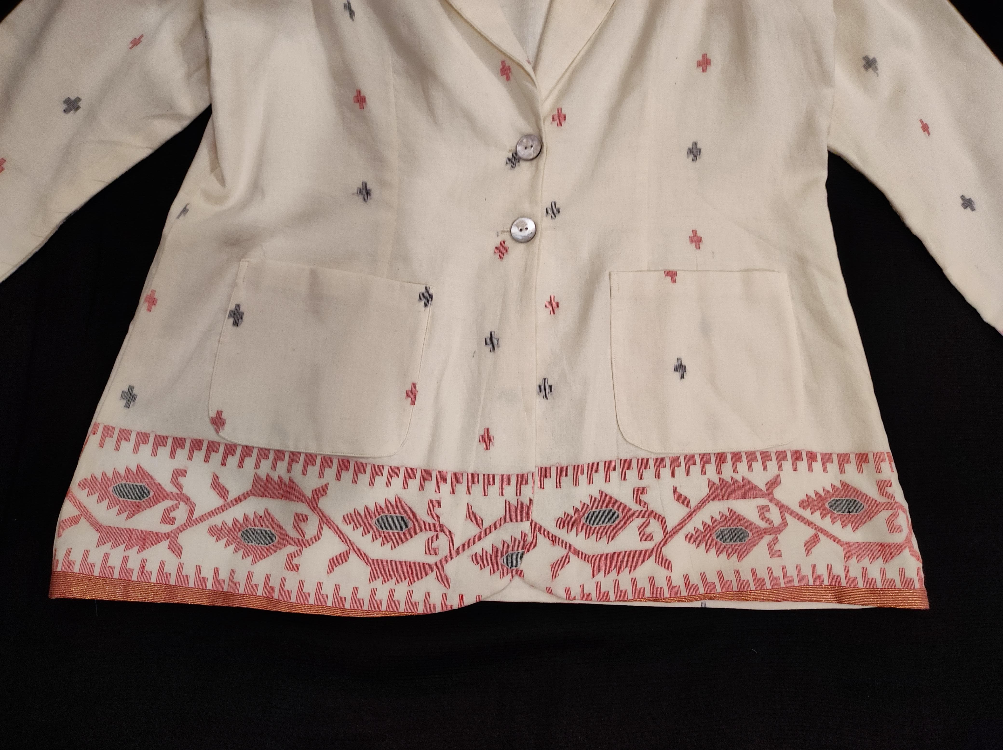 WHITE JAMDANI JACKET