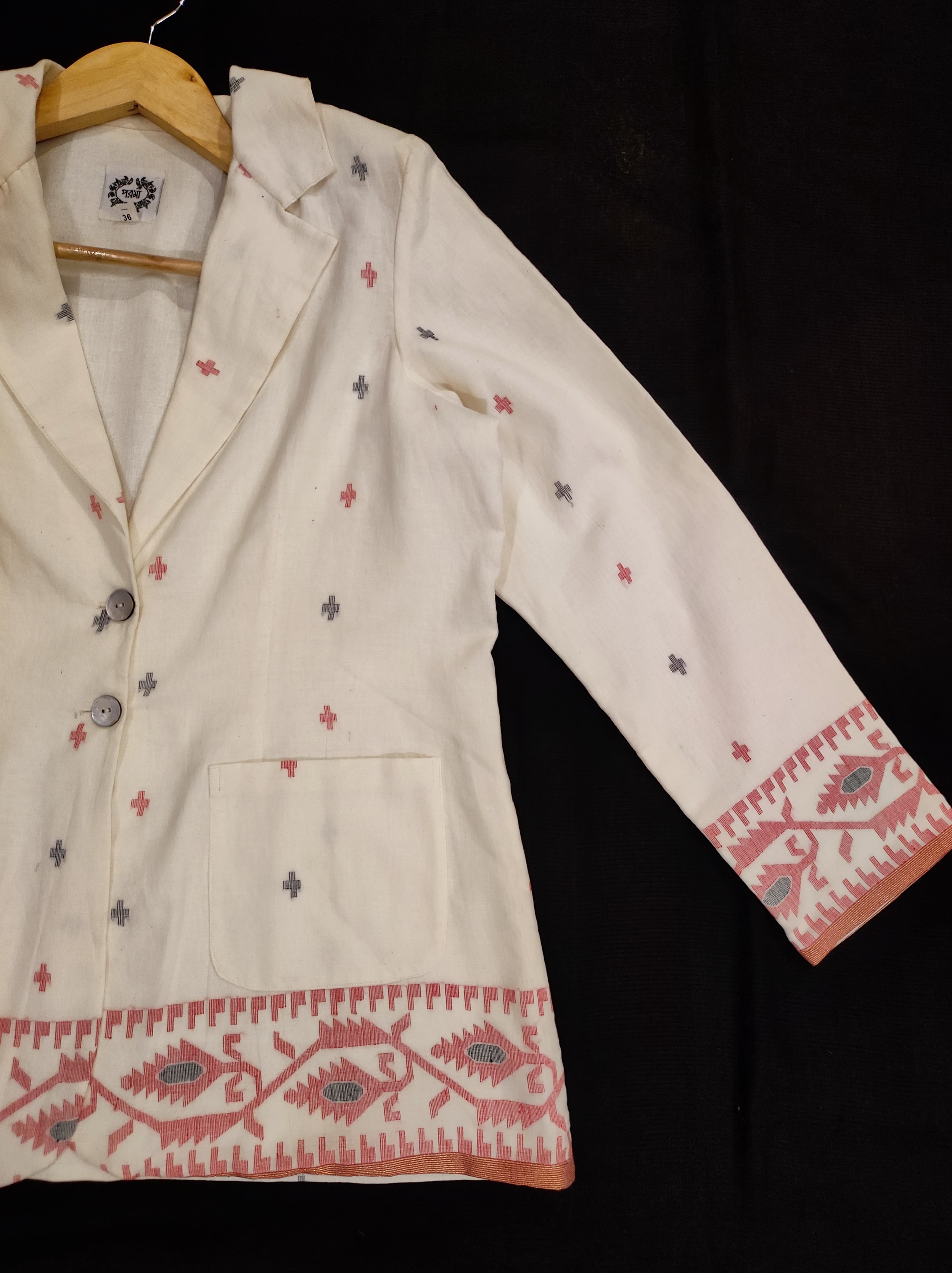 WHITE JAMDANI JACKET