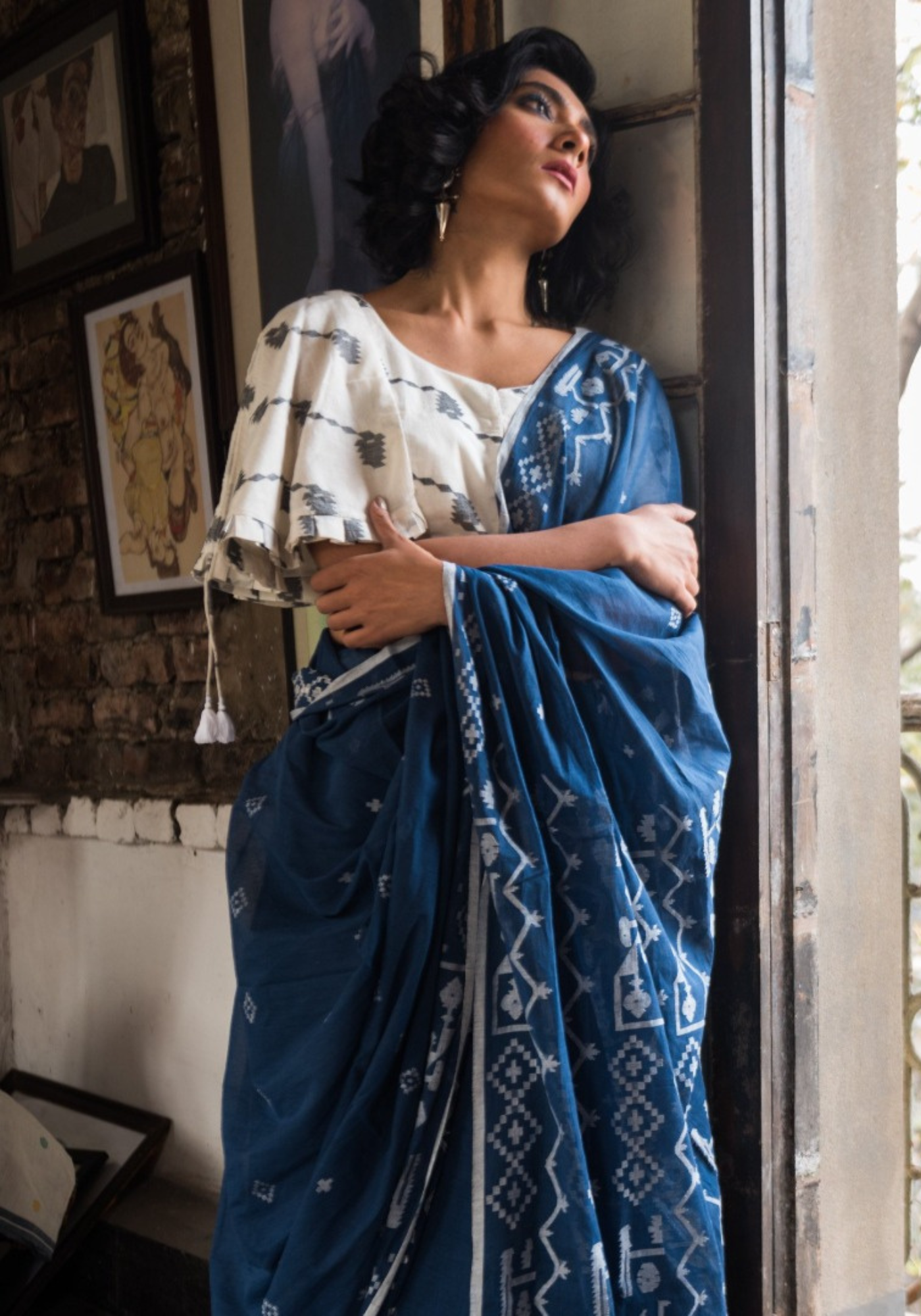 INDIGO BLUE JAMDANI SAREE