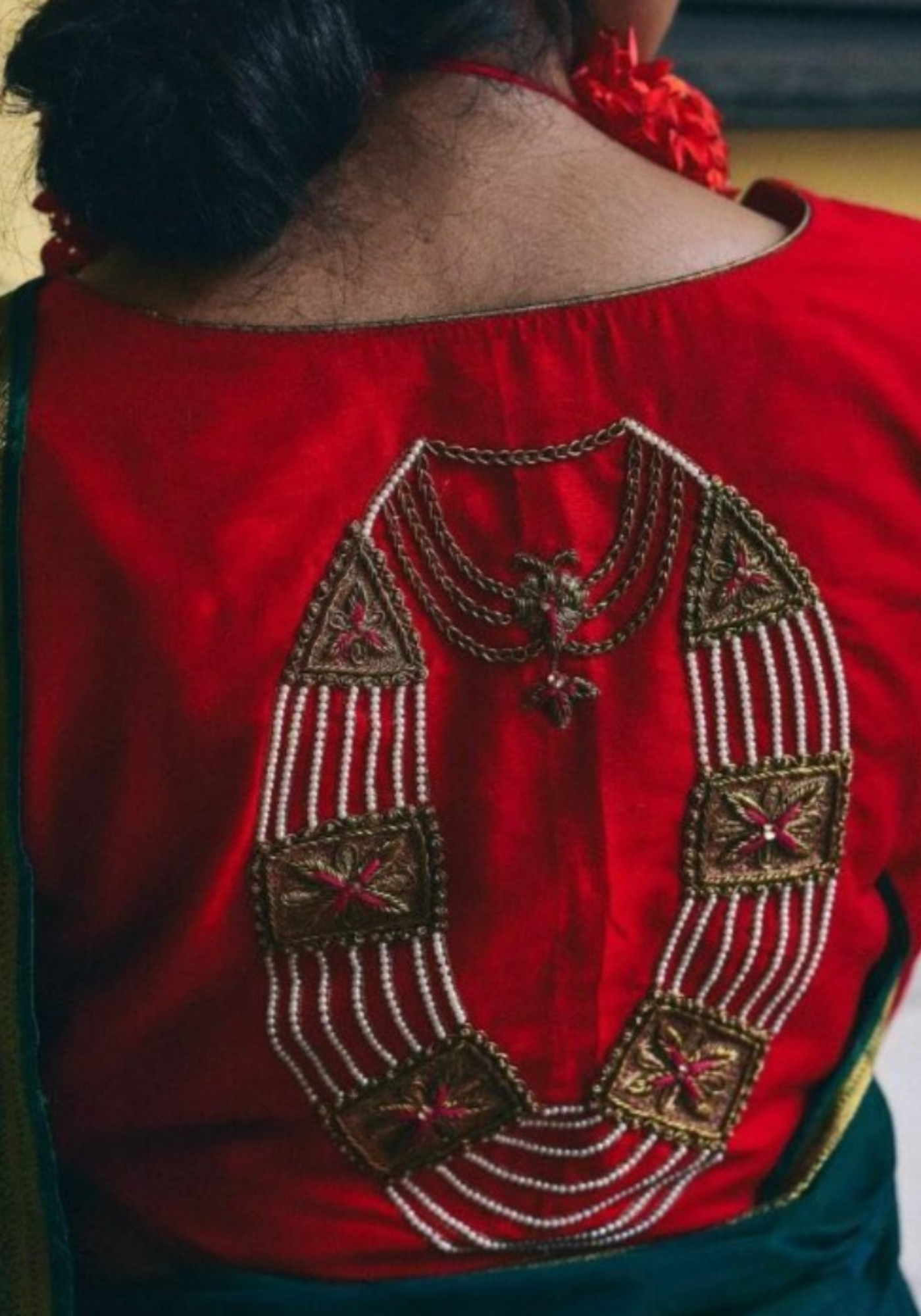 RED & GOLDEN THAKURER GOYNA(BLOUSE)