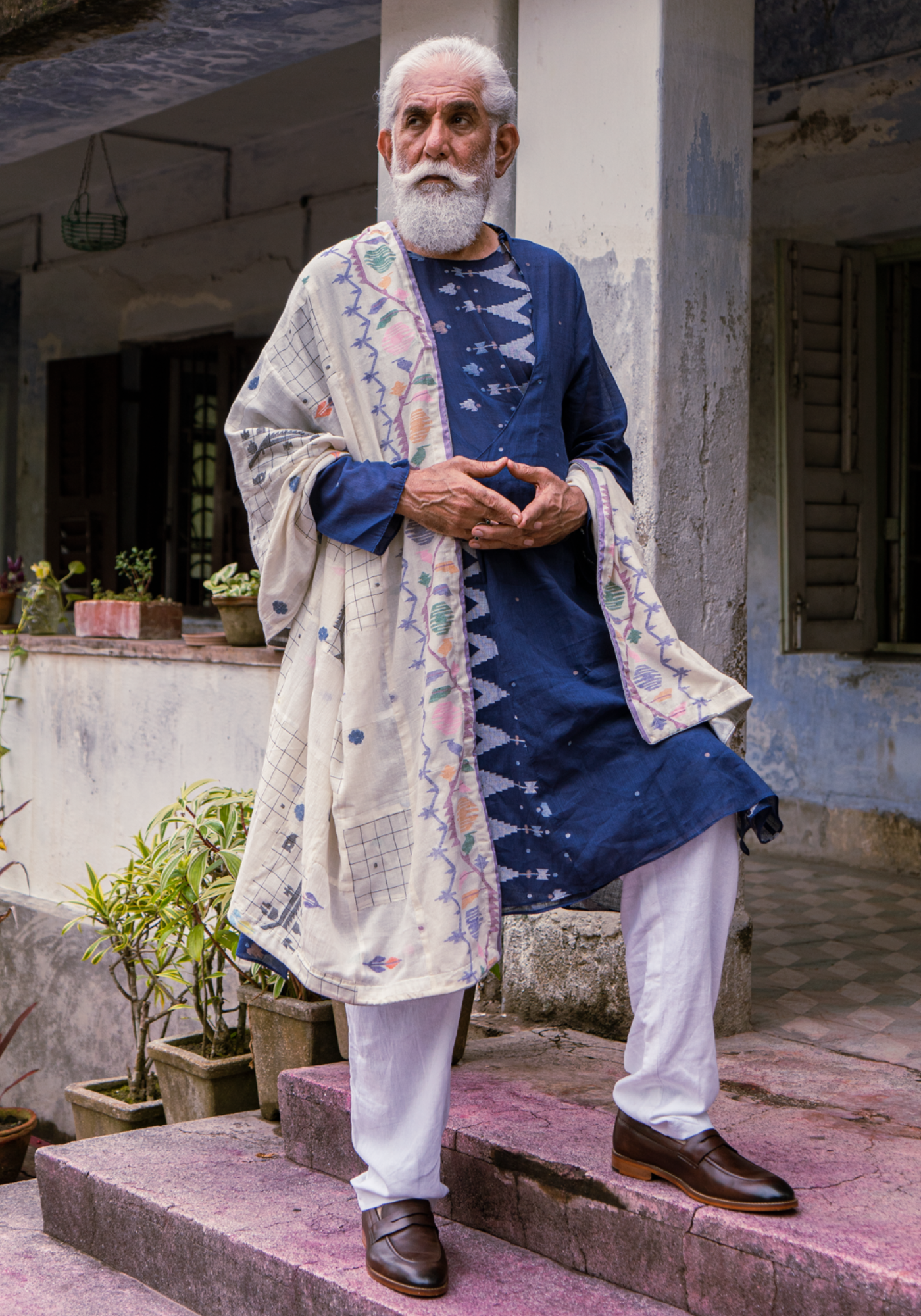 INDIGO ANGRAKHA KURTA