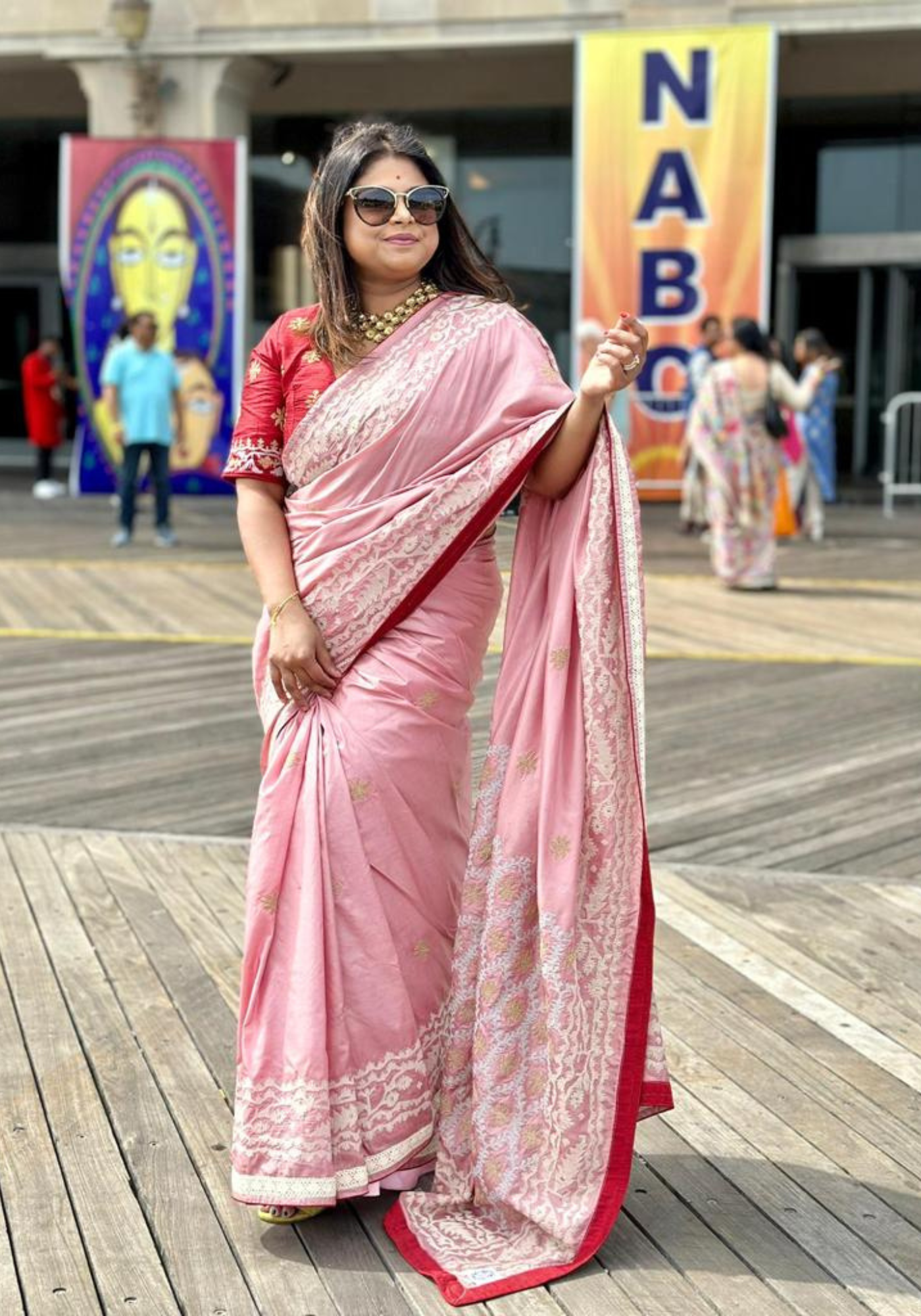 BLUSH PINK JAMDANI KAAJ (SAREE)