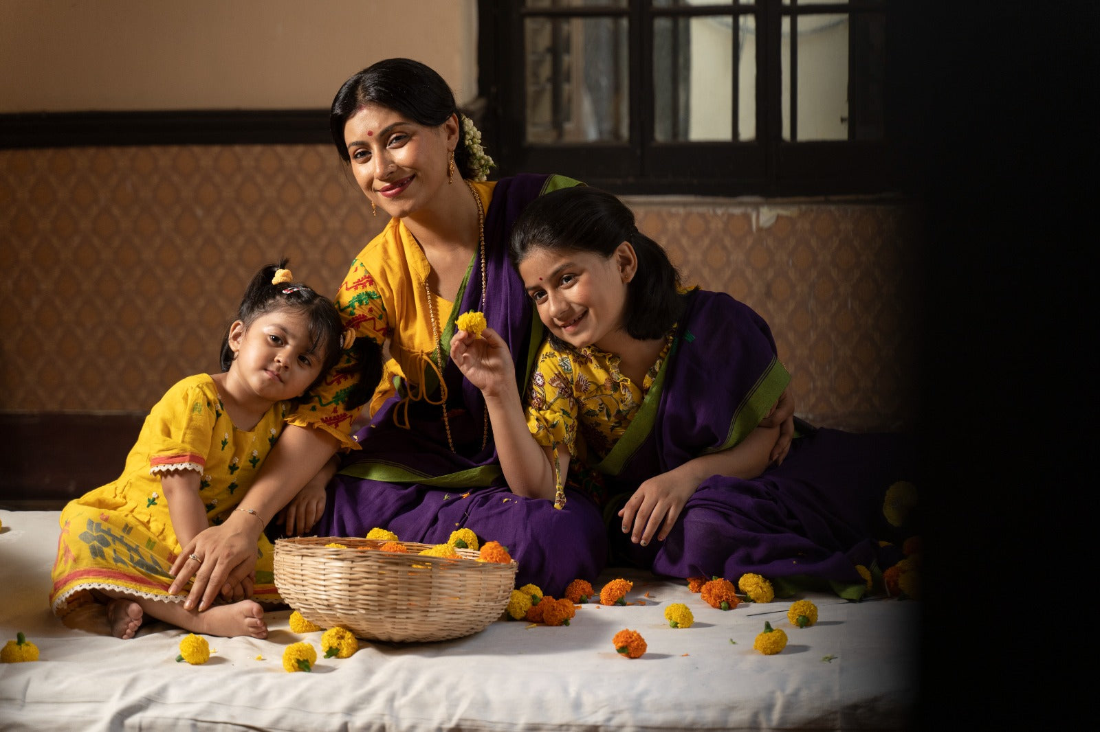 Purple Marigold Saree