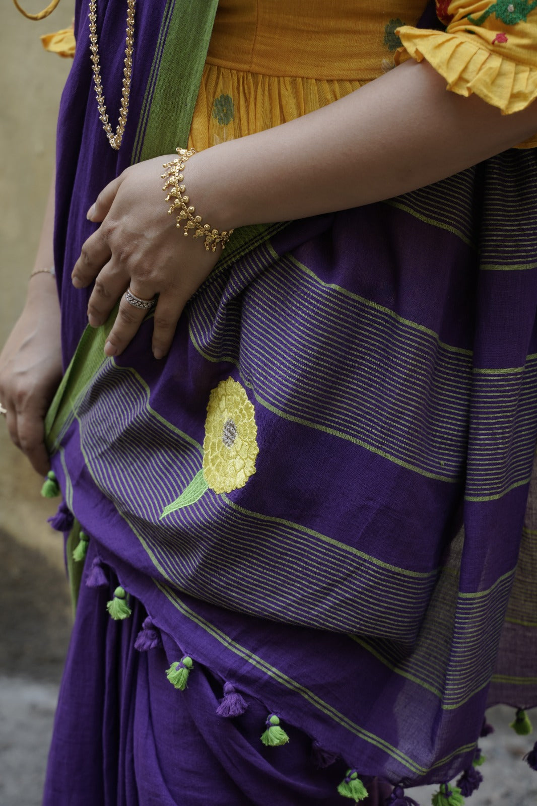 Purple Marigold Saree