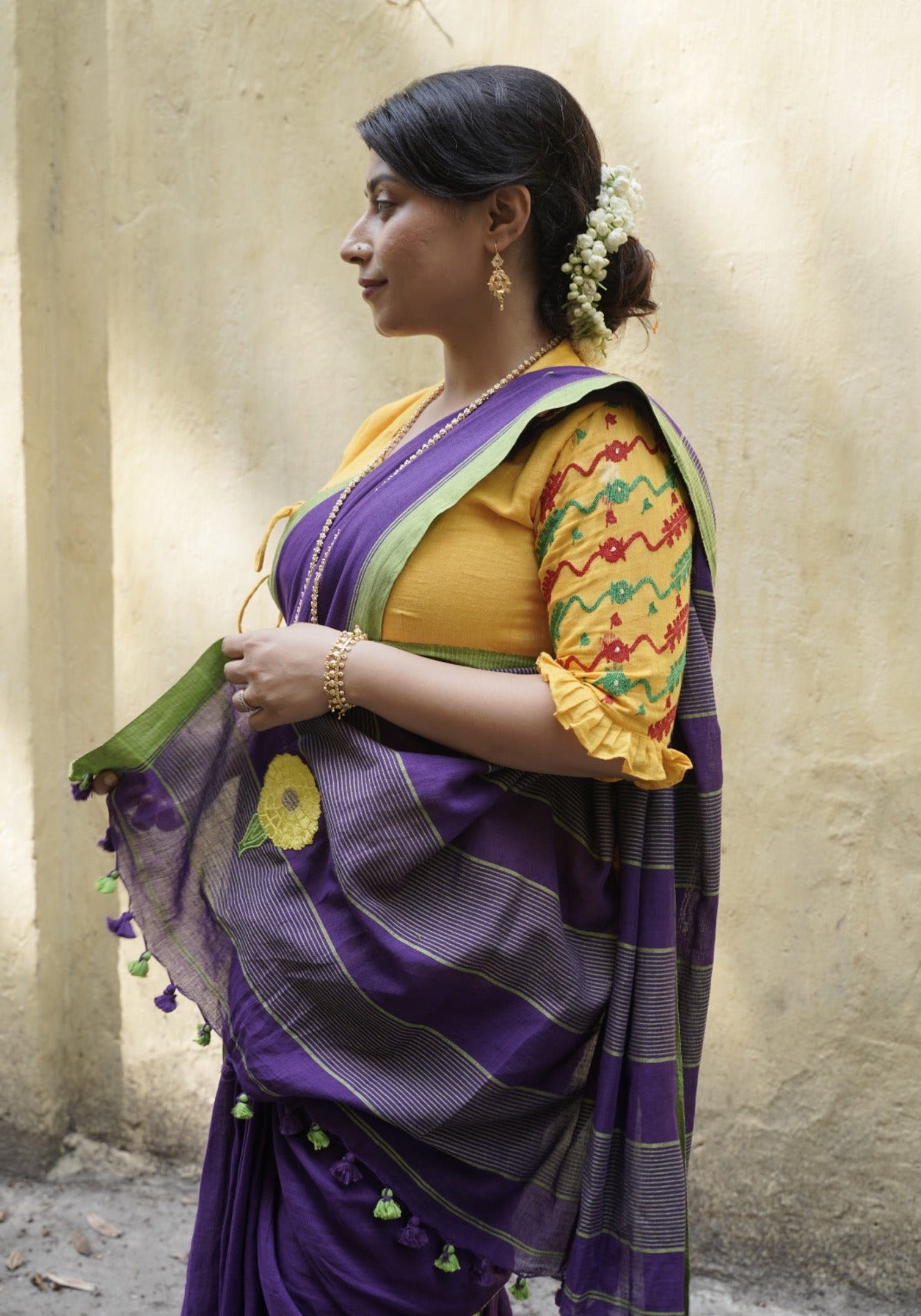 Purple Marigold Saree