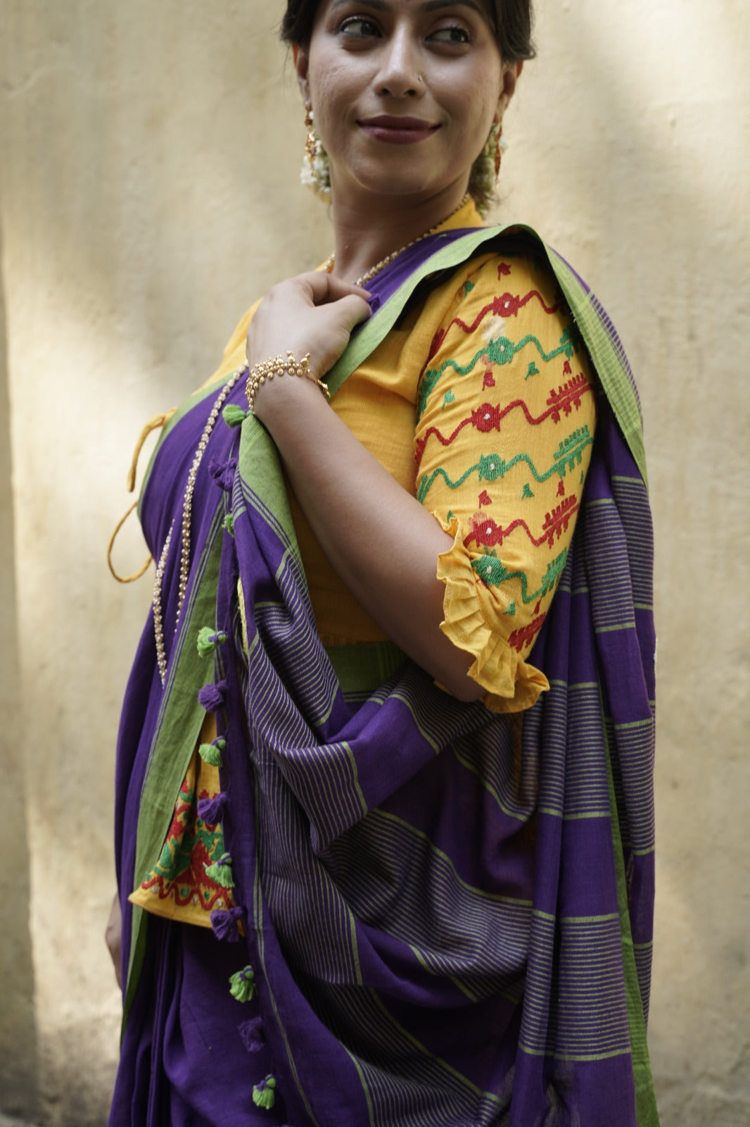 Purple Marigold Saree
