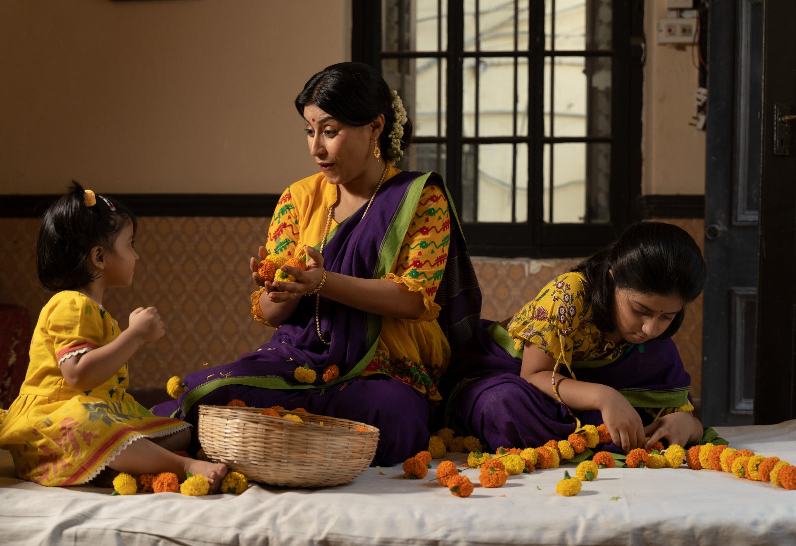 Purple Marigold Saree